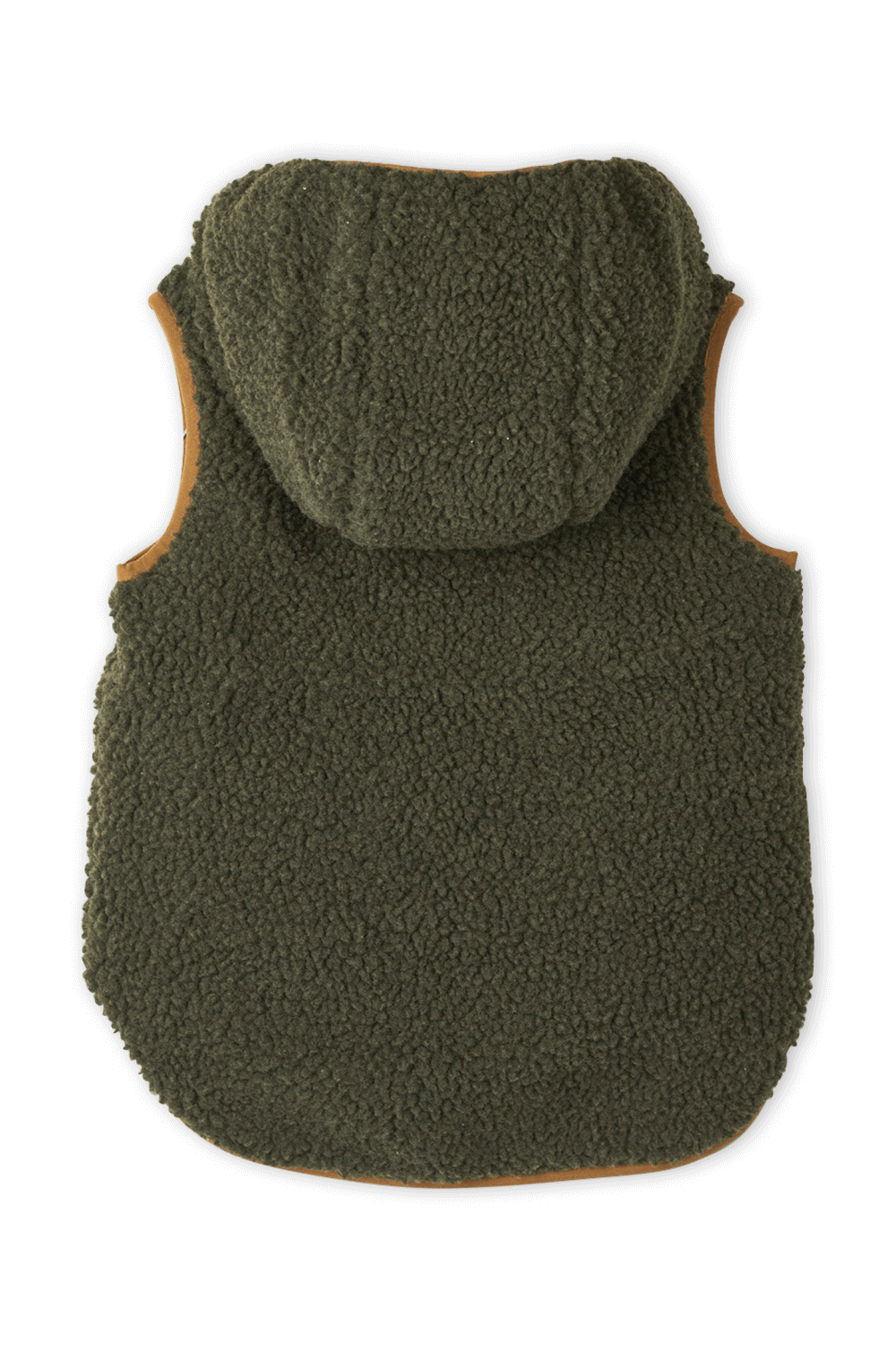 תמונת פנים של גילאי 1-9 מעיל וסט דיאנה דו צדדי קווילט בגווני חום וירוק