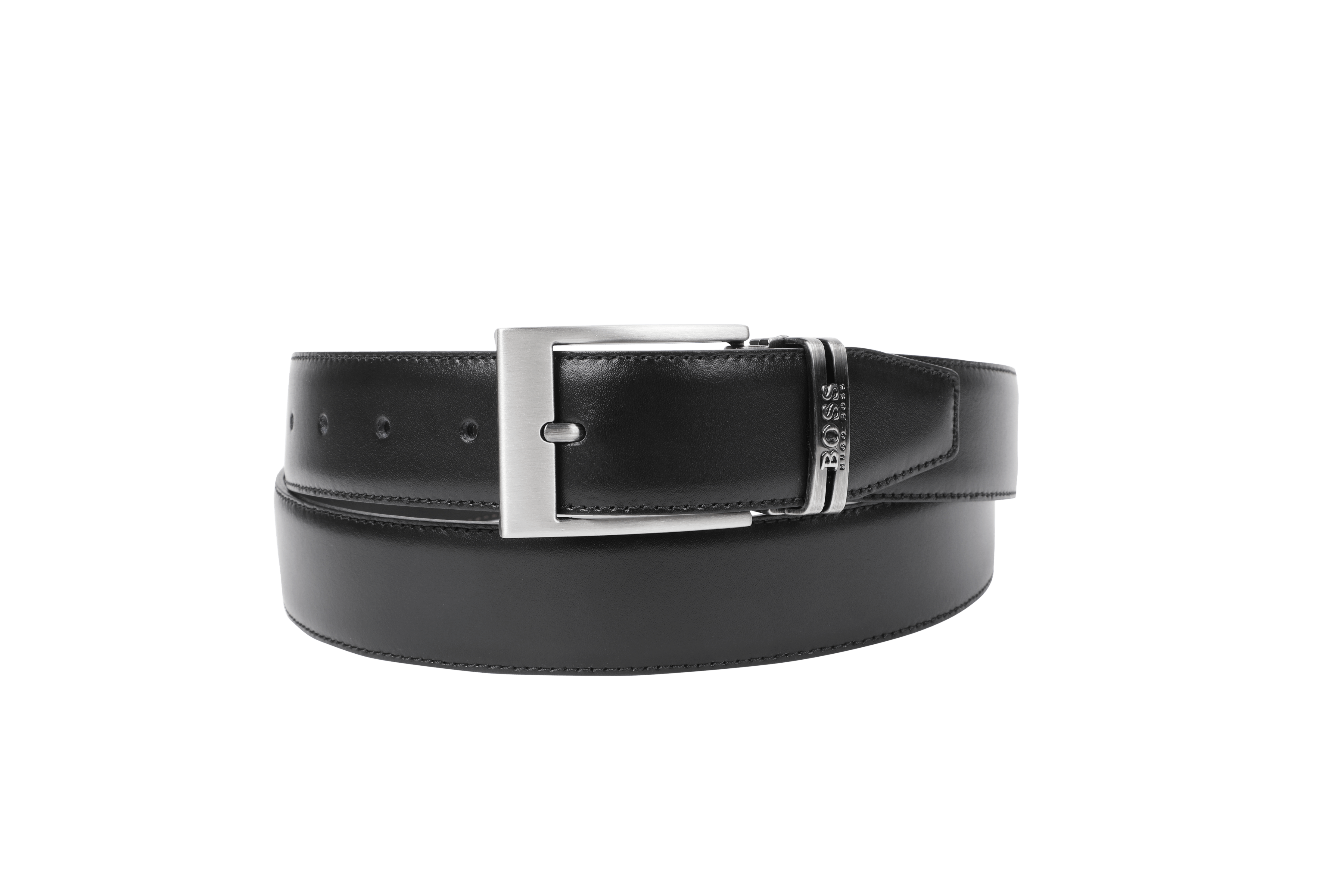 תמונה קידמית של Galliz Leather Belt in Black