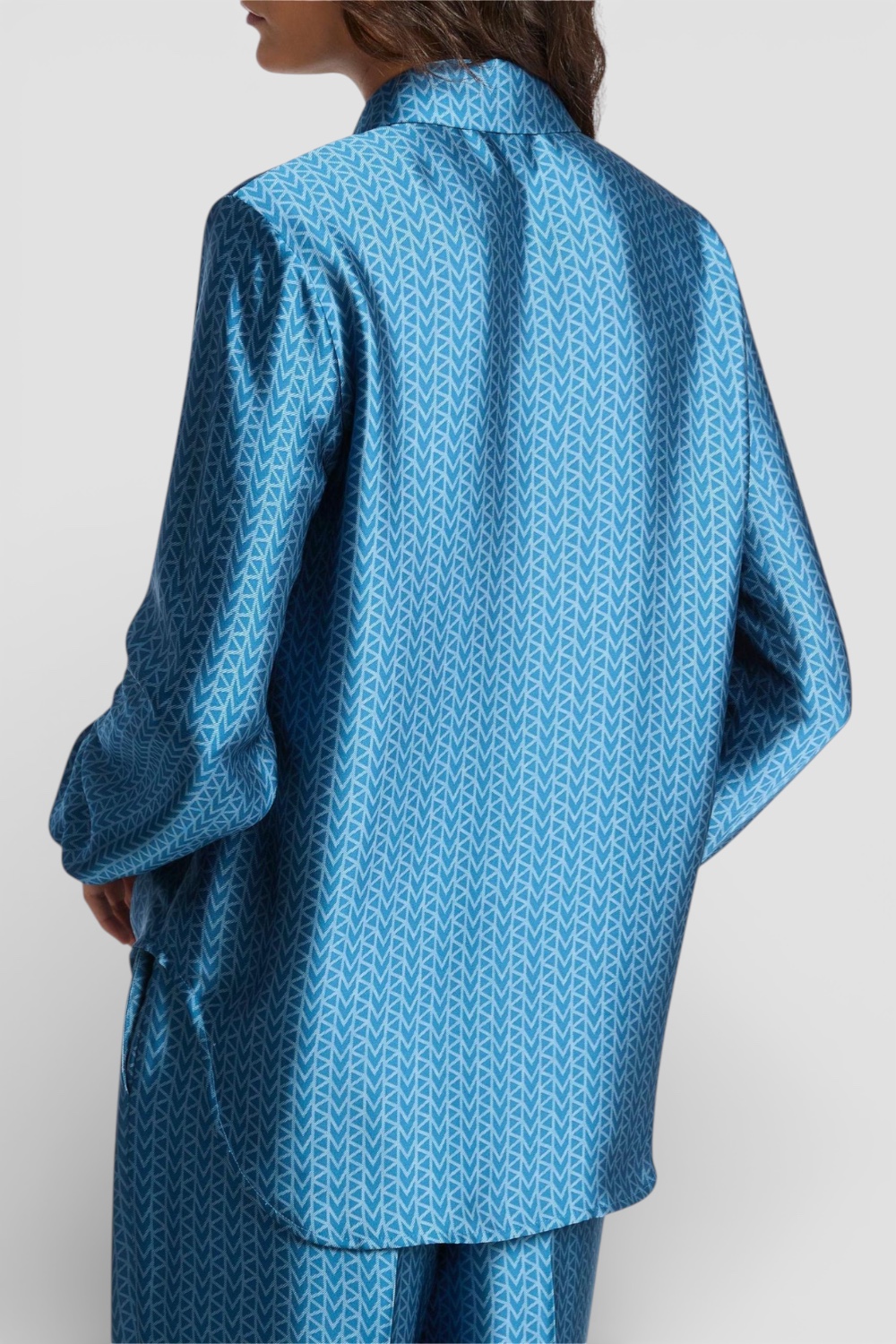 תמונת דוגמן אחורית של חולצה מכופתרת