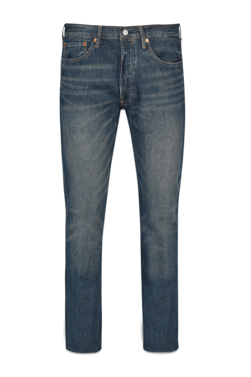 תמונה קידמית של מכנסי ג'ינס 501 עם שפשופים