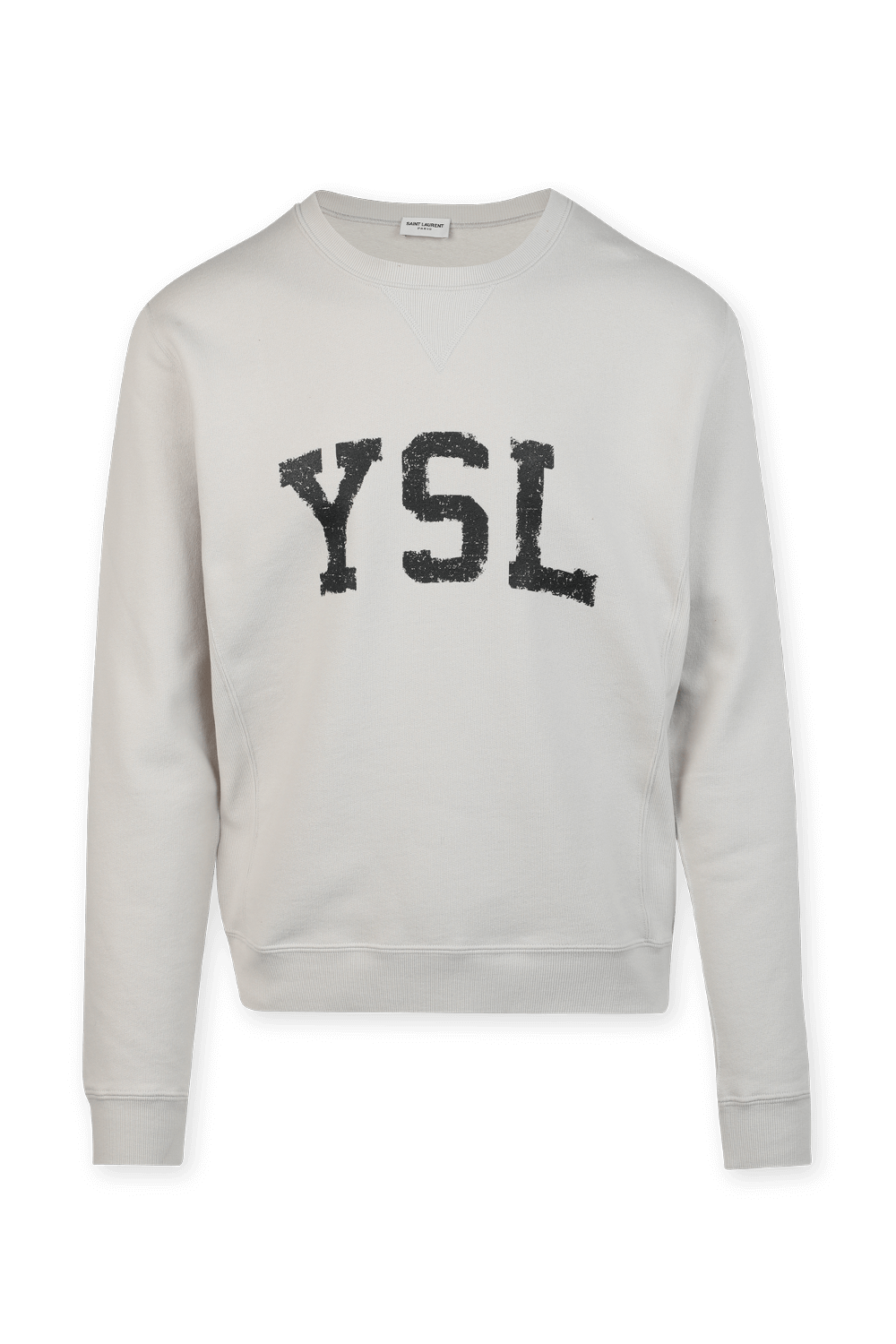 תמונה קידמית של סווטשירט וואי-אס-אל עם צווארון עגול בגוון אוף-וויט