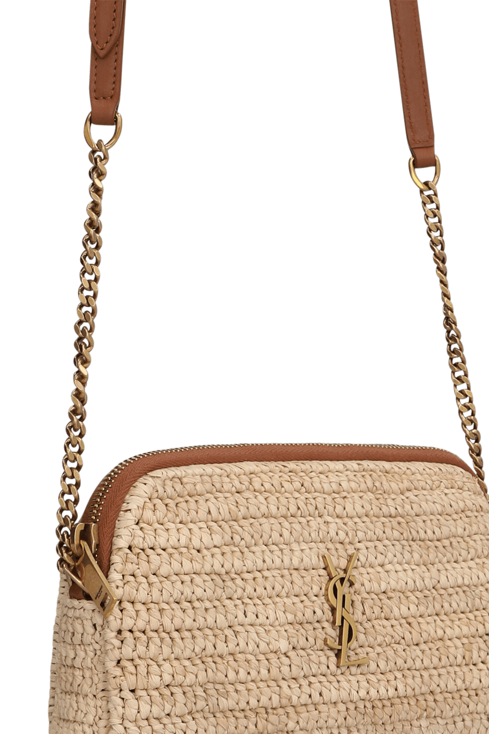 תמונת תקריב של תיק רפיה