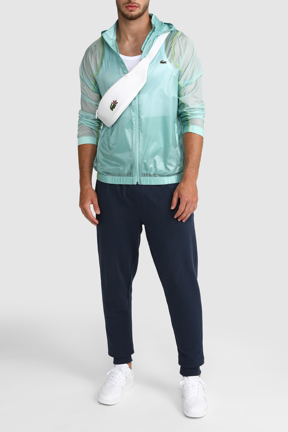 תמונת דוגמן קידמית של לקוסט X נטפליקס תיק פאוץ' עם הדפס