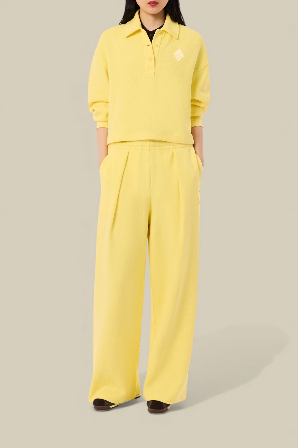 תמונת דוגמן קידמית של מכנסי ג'וגר רחבים PRE LINE