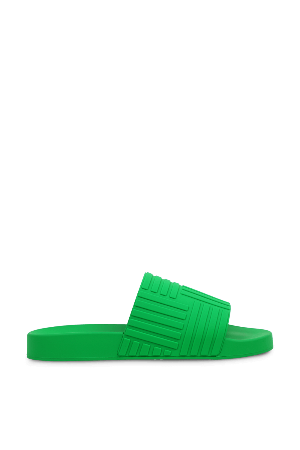 תמונה קידמית של כפכפי סליידס ירוקים מעוצבים