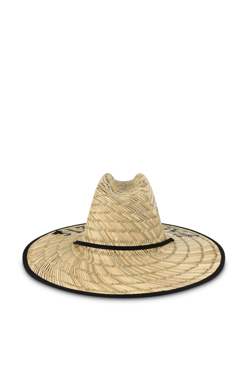 תמונה אחורית של כובע קש רחב שוליים