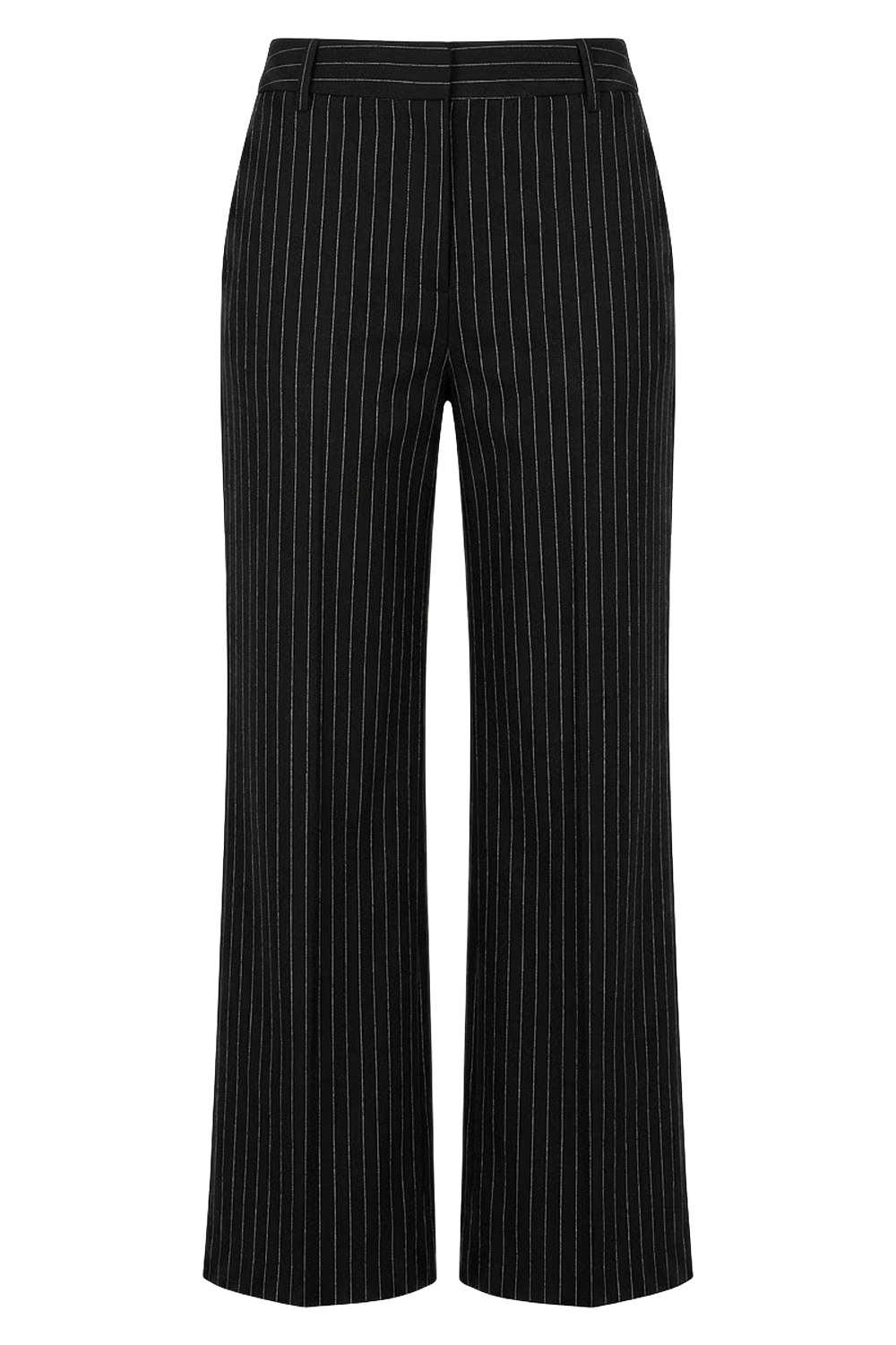 תמונה קידמית של מכנסיים מחויטים בגזרה גבוהה