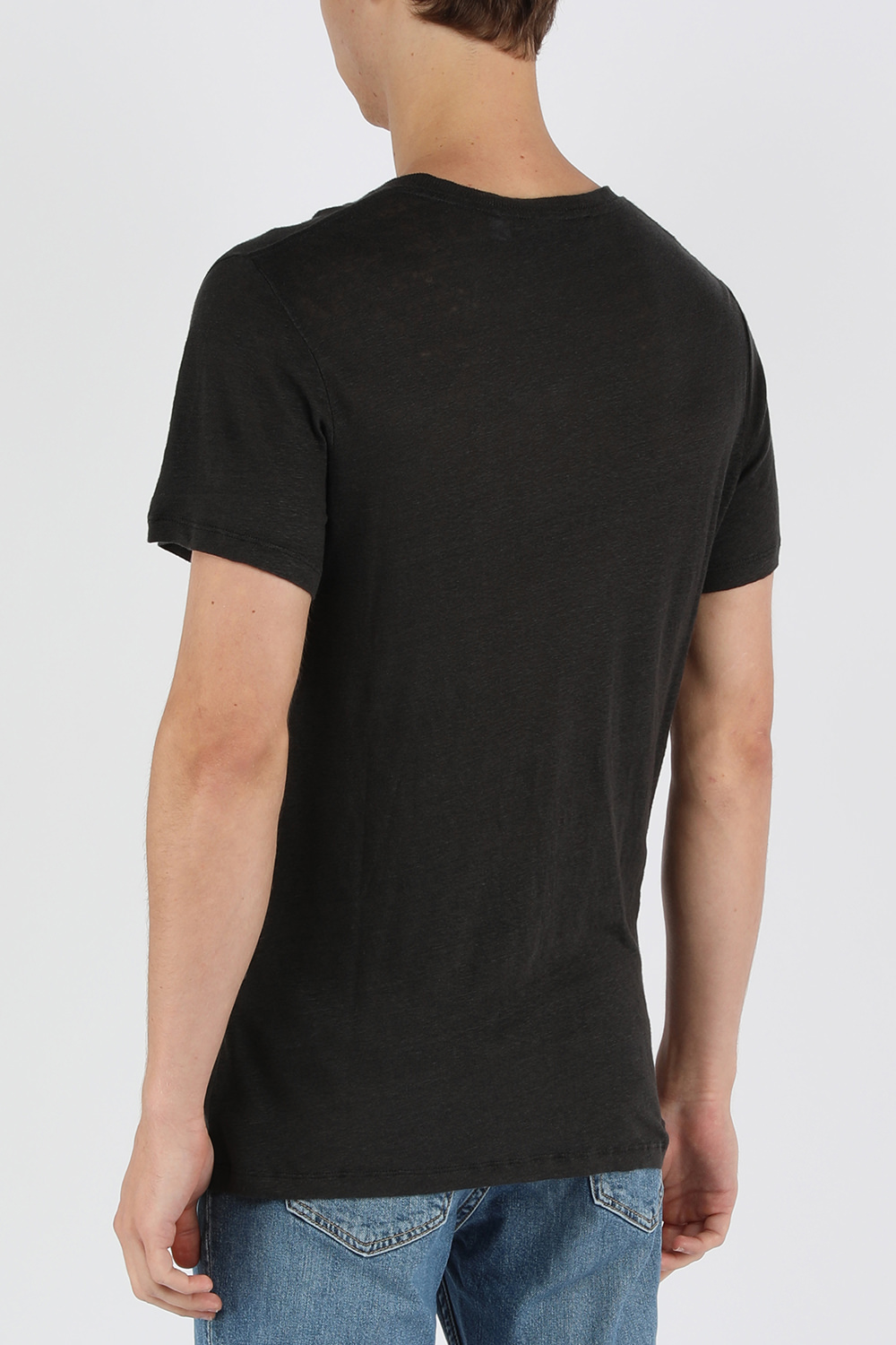 תמונת דוגמן אחורית של חולצת טי ג'אוי מפשתן