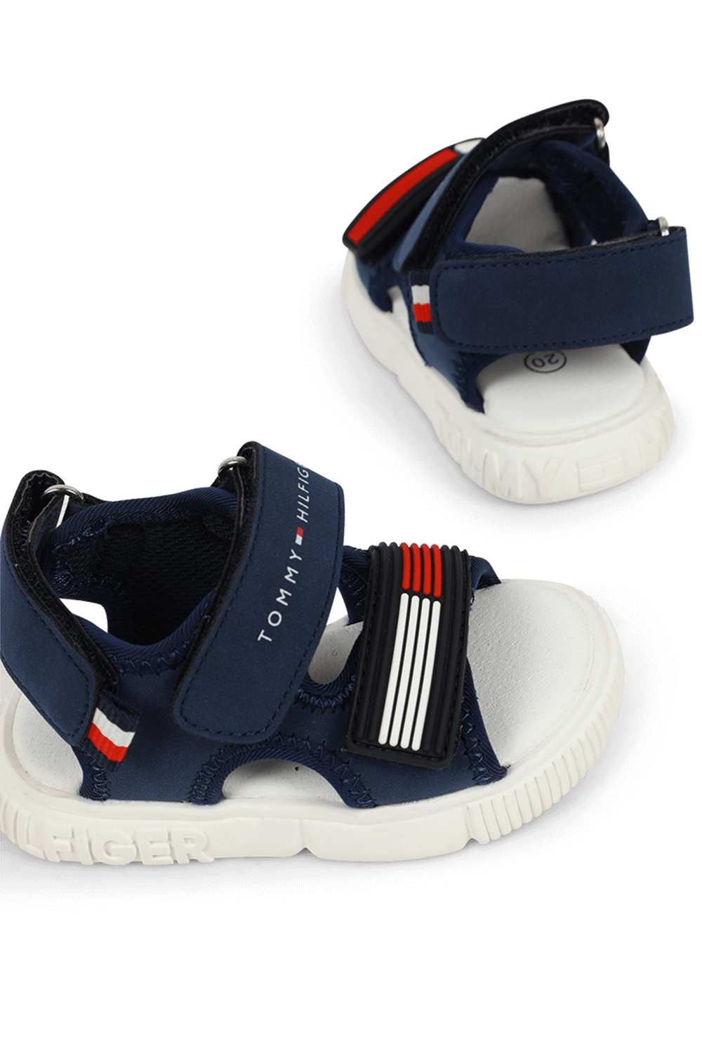 תמונת תקריב של מידות 20-27 סנדלי שורש כחולים