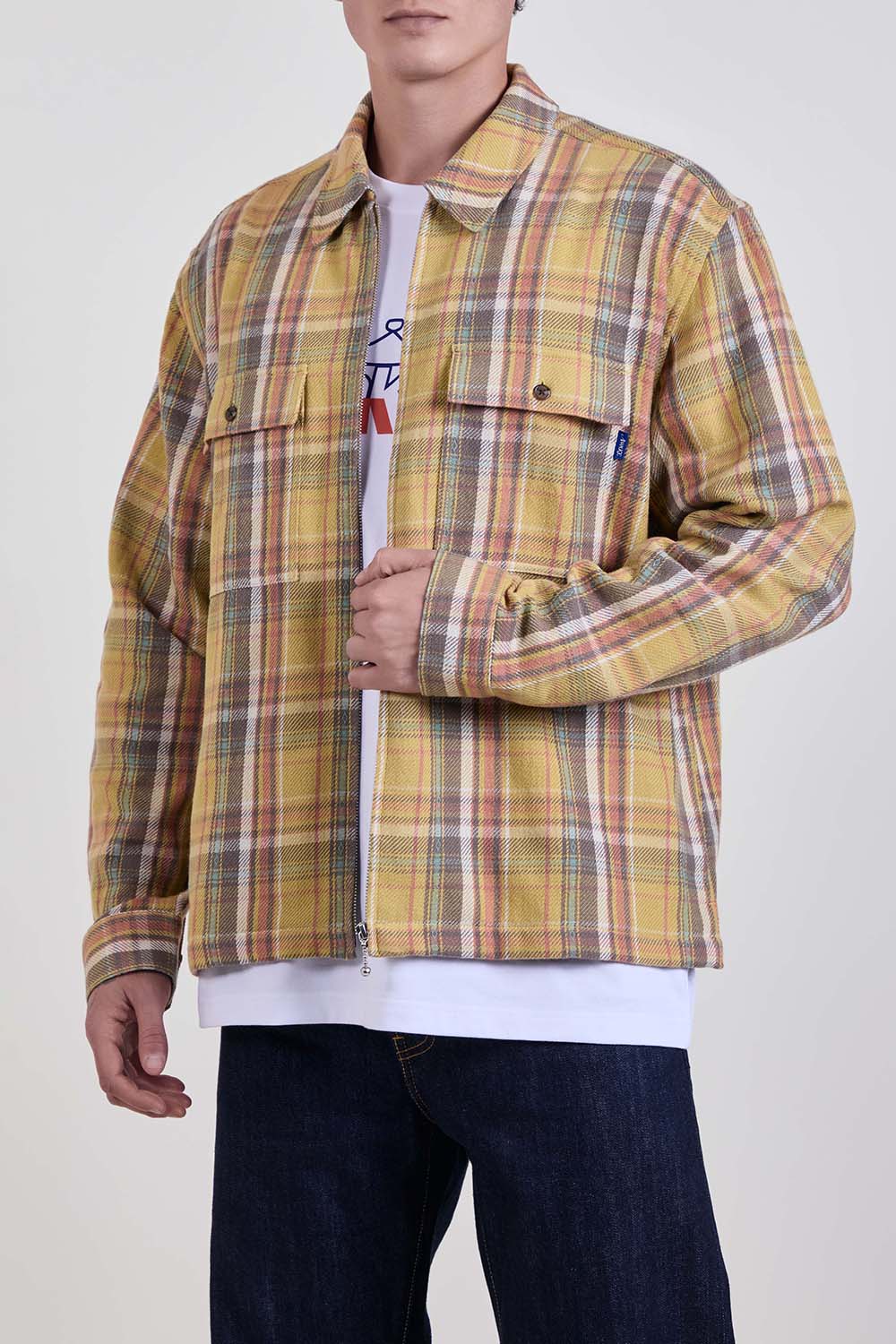 תמונת דוגמן קידמית של ז'קט קל משבצות