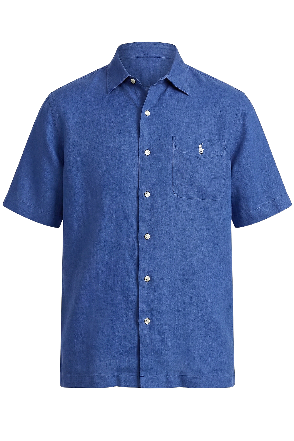 תמונה קידמית של חולצה מכופתרת קצרה מפשתן