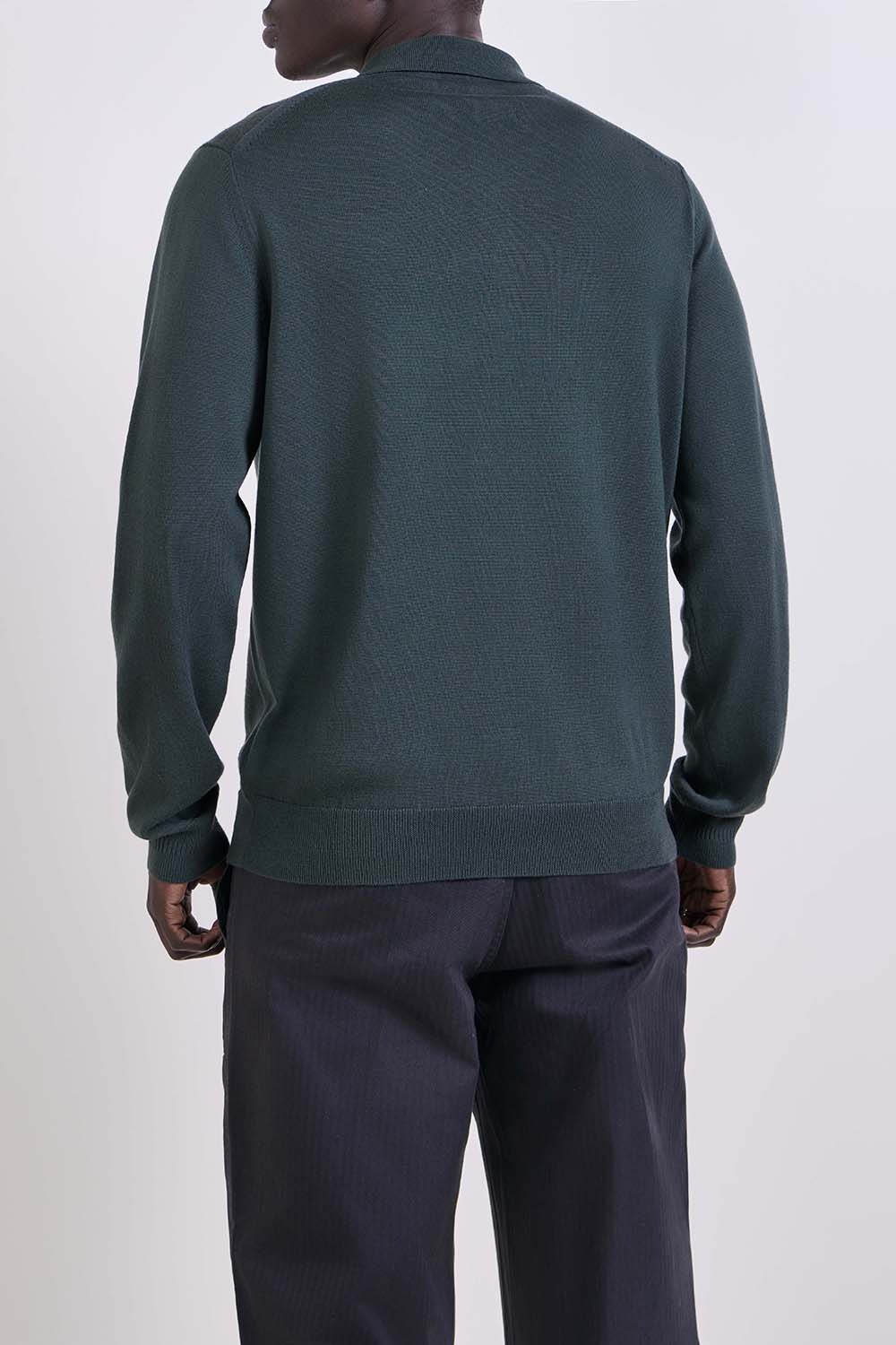 תמונת דוגמן אחורית של חולצת פולו ארוכה