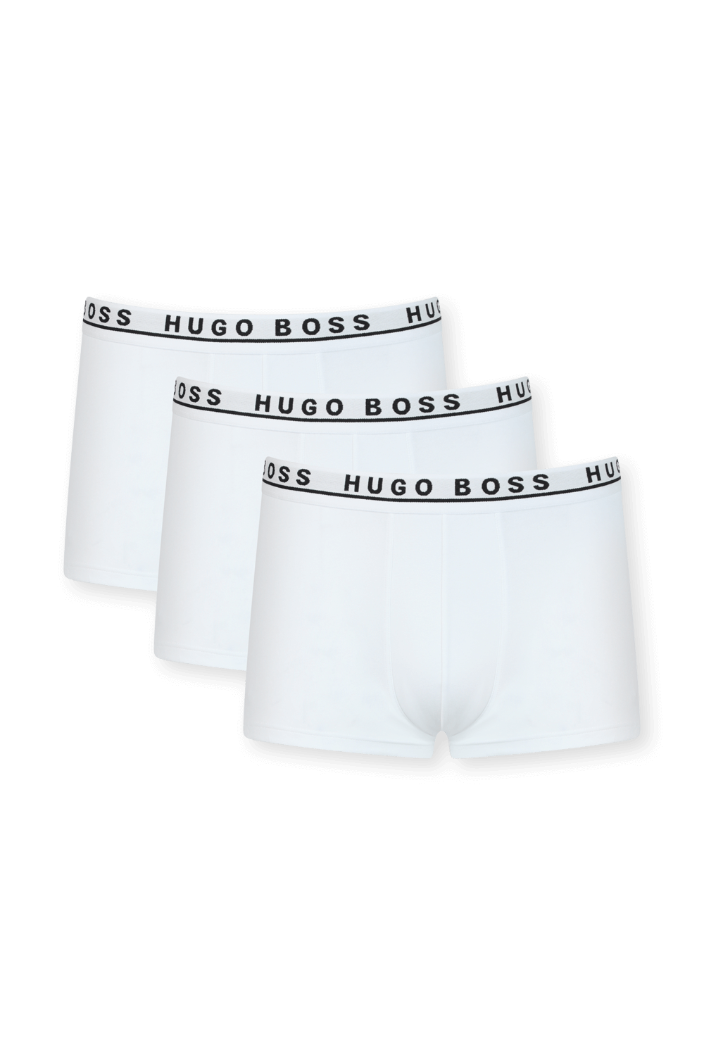 Triple Pack Boxer Briefs in White Stretch Cotton image number null BOSS