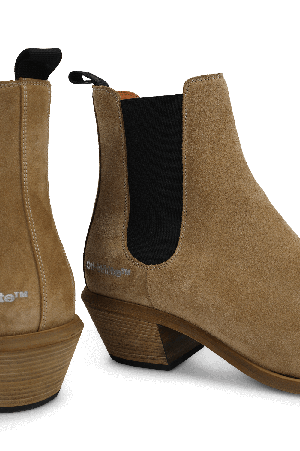 תמונת תקריב של מגפי טקסן מעור זמש