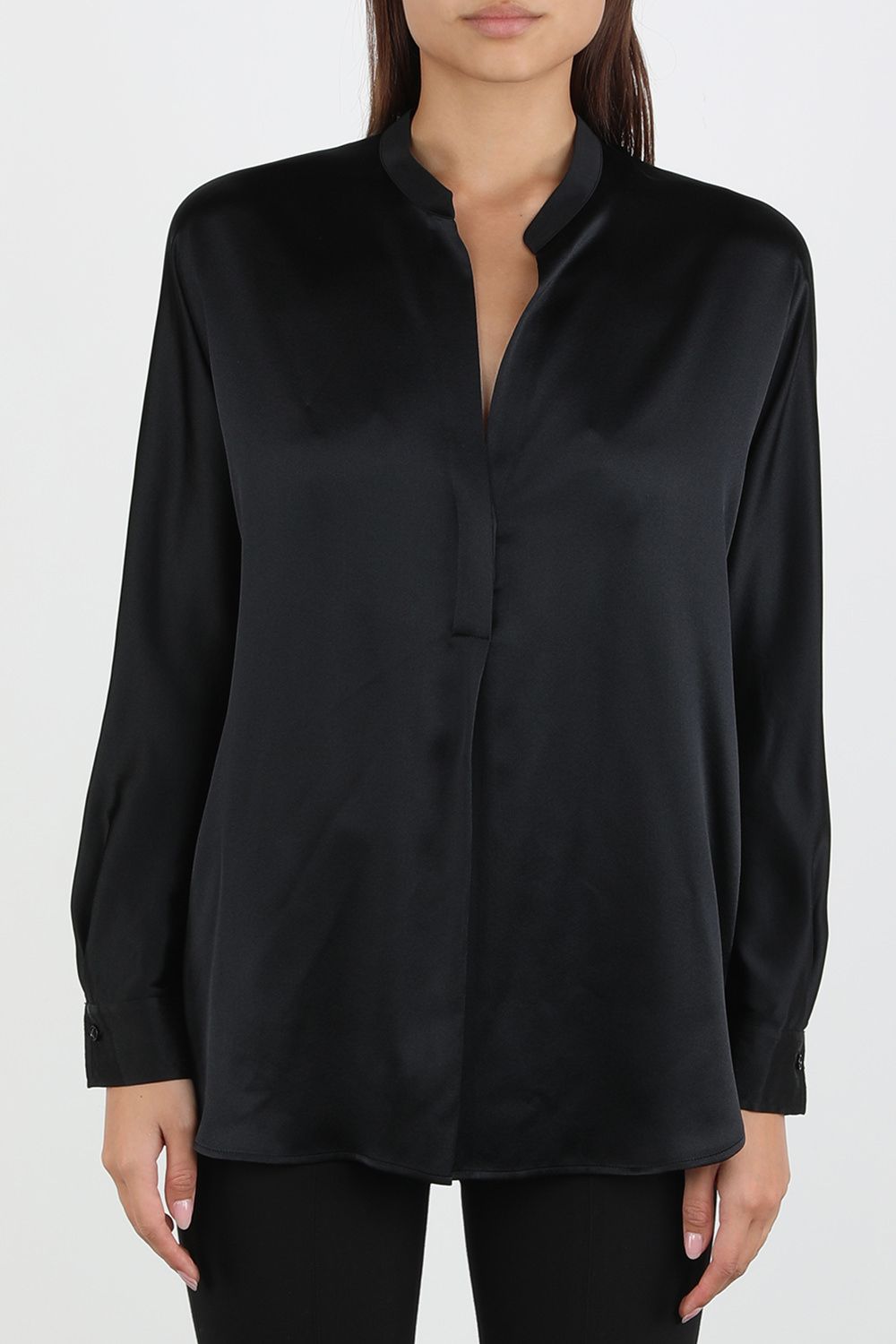 black collared blouse