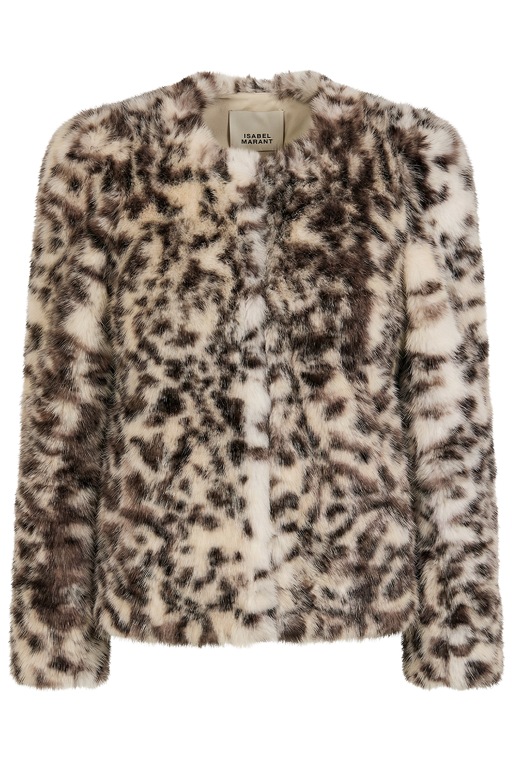 תמונה קידמית של מעיל פרווה סינתטי