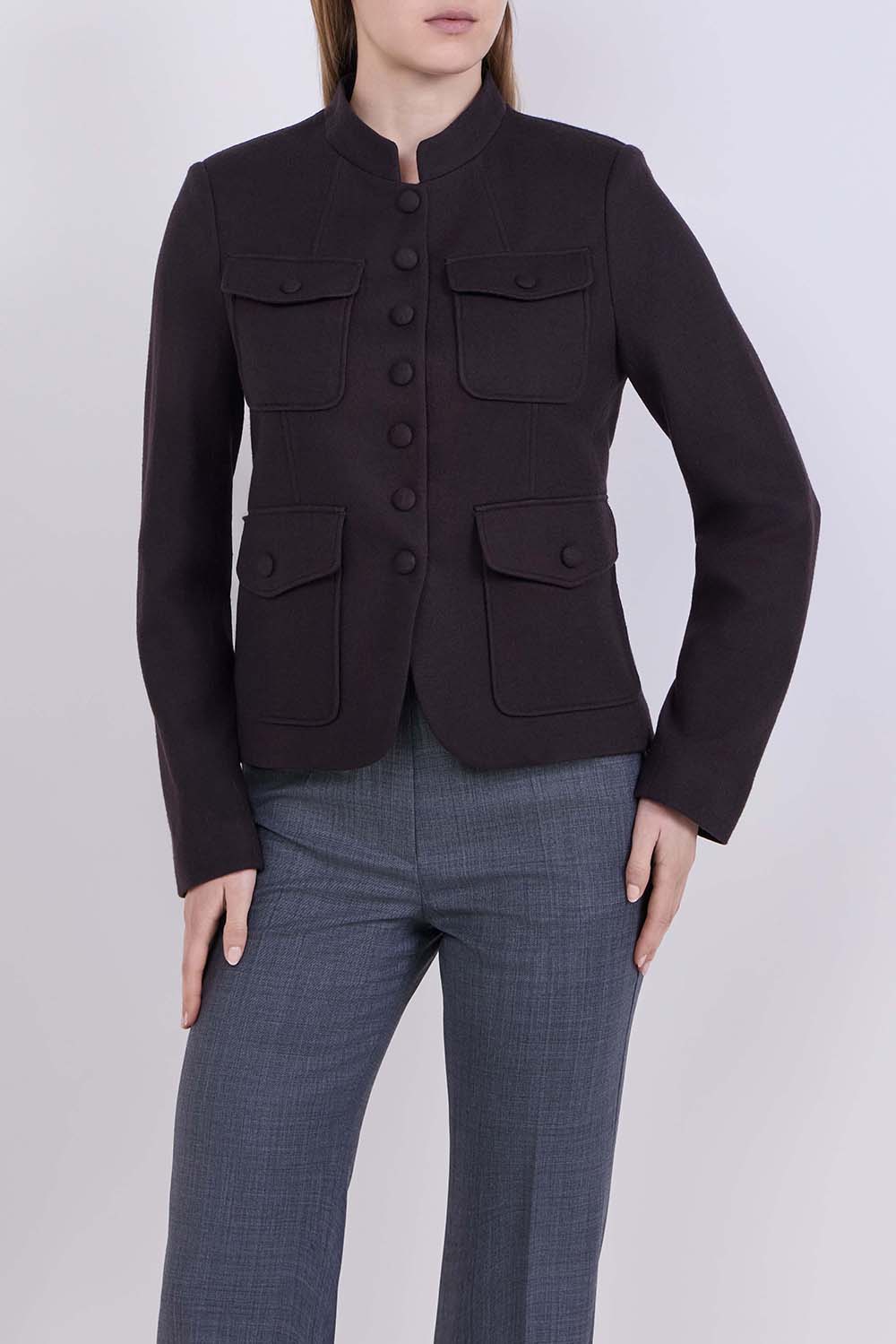 תמונת דוגמן קידמית של ז'קט מרסר צמר