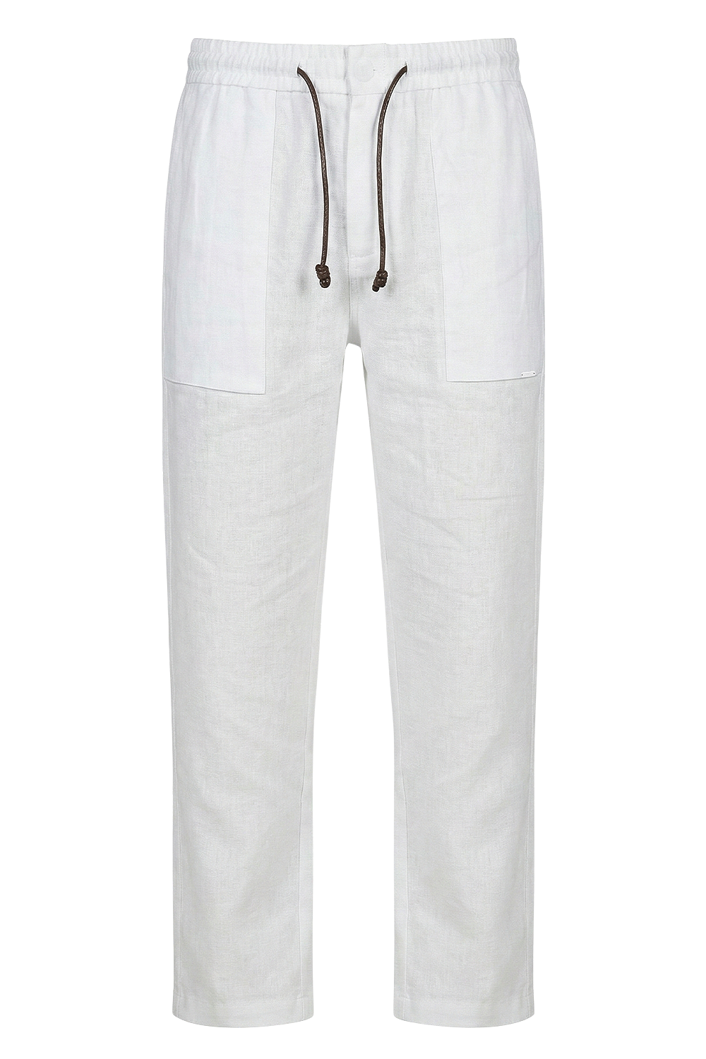 תמונה קידמית של מכנסיים ארוכים מפשתן