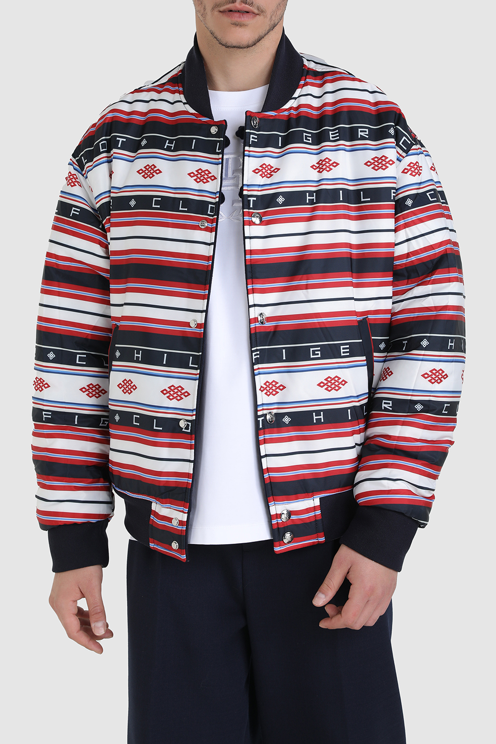 תמונת דוגמן אחורית של טומי X קלוט ז'קט בומבר