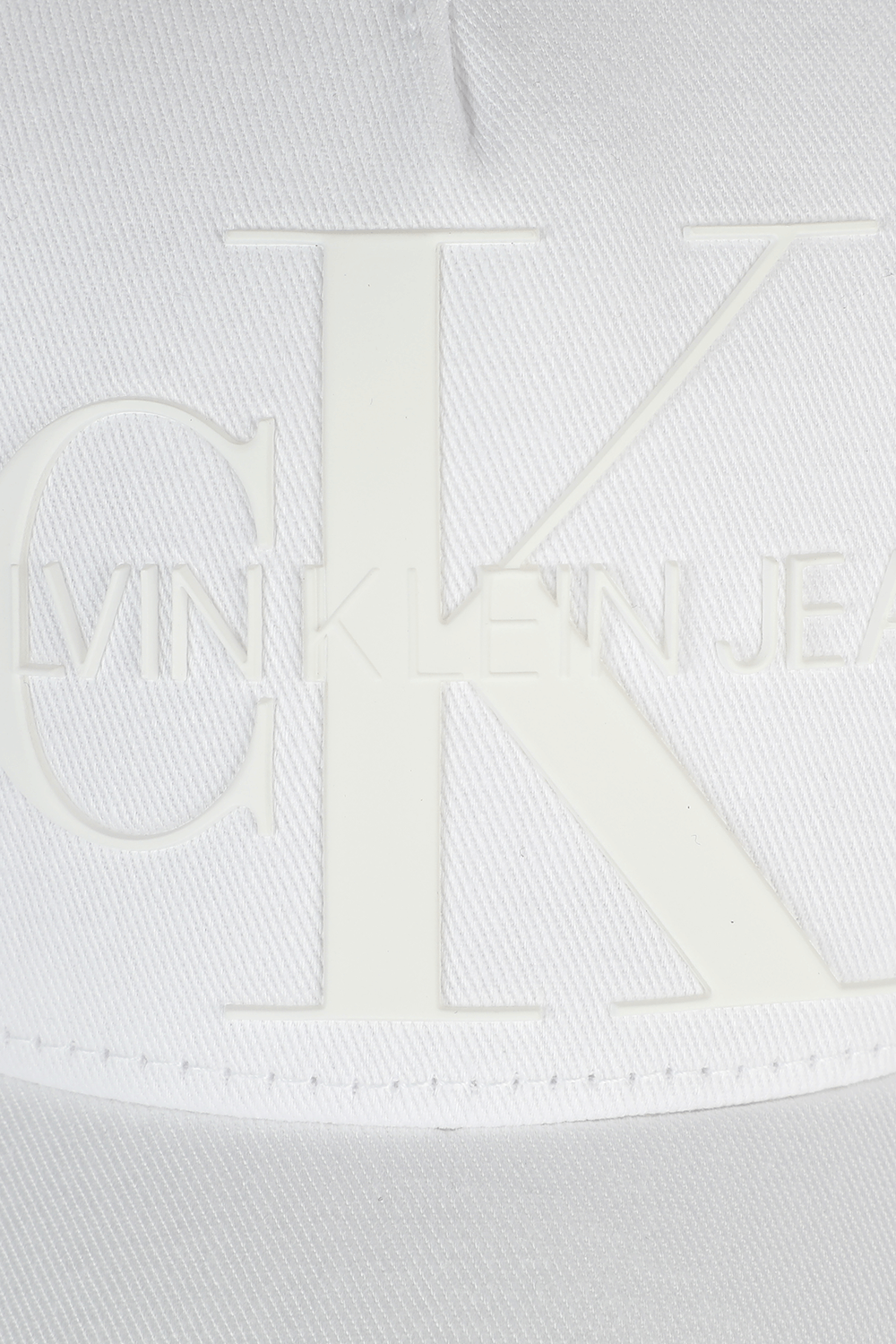 Monogram Cotton Cap In White CALVIN KLEIN