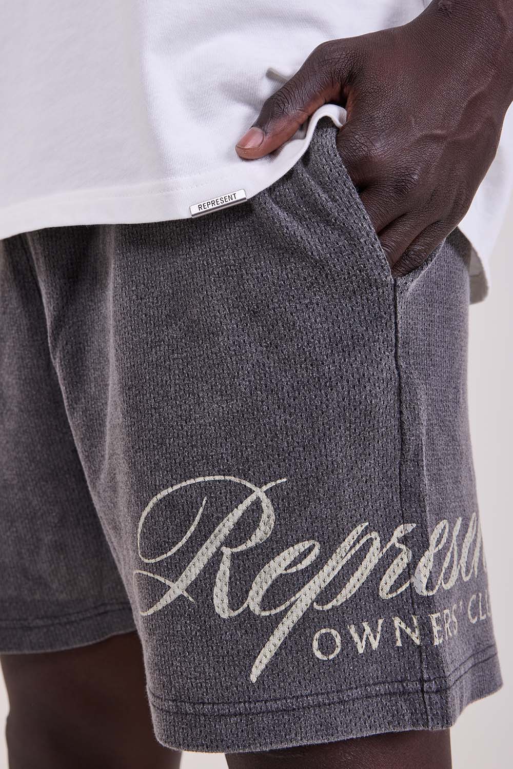 תמונת תקריב דוגמן של מכנסי ג'וגר קצרים