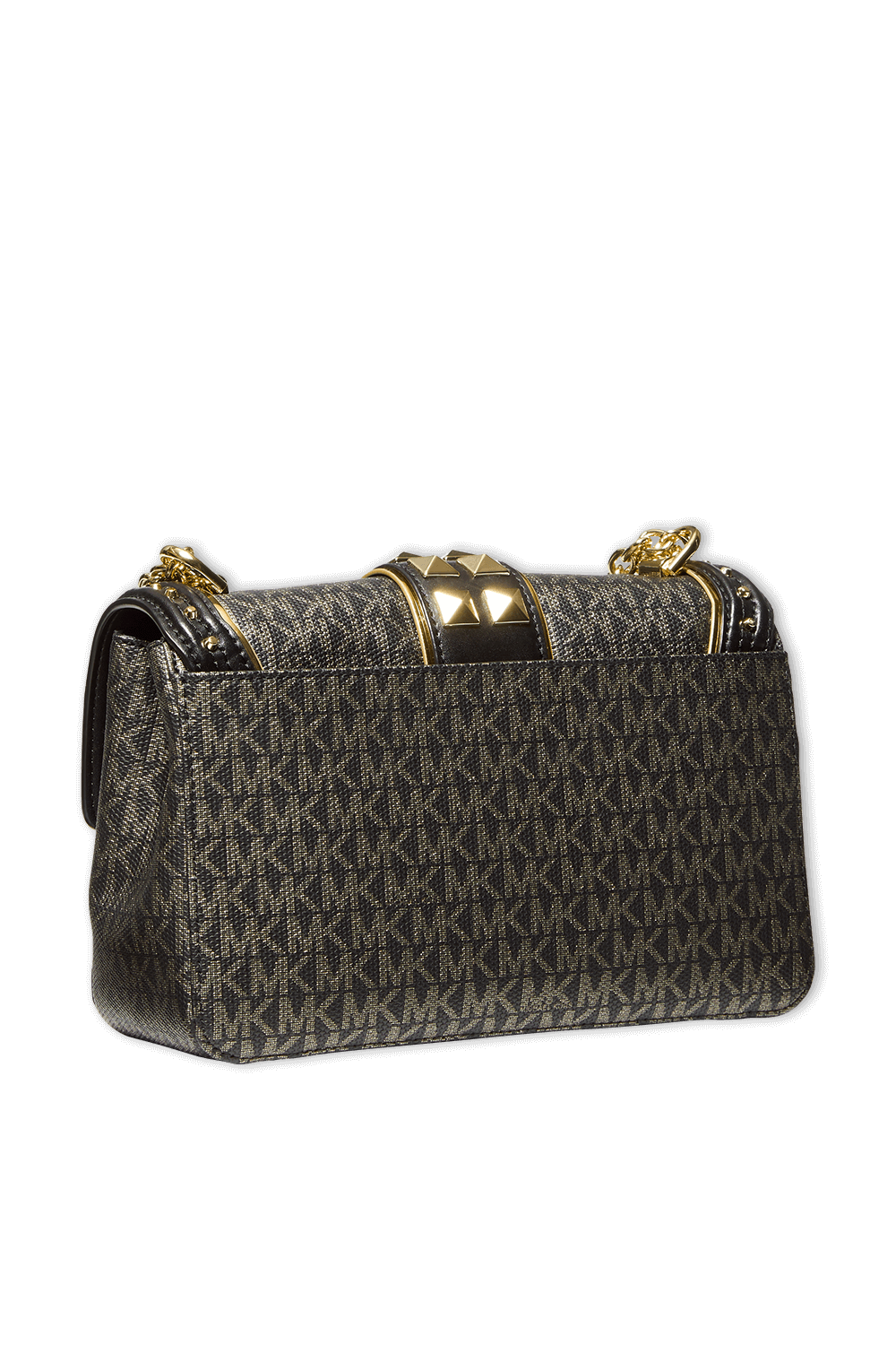 תמונה אחורית של מייקל קורס X 007 ג'יימס בונד תיק צד סוהו בצבע שחור מונוגרמי 