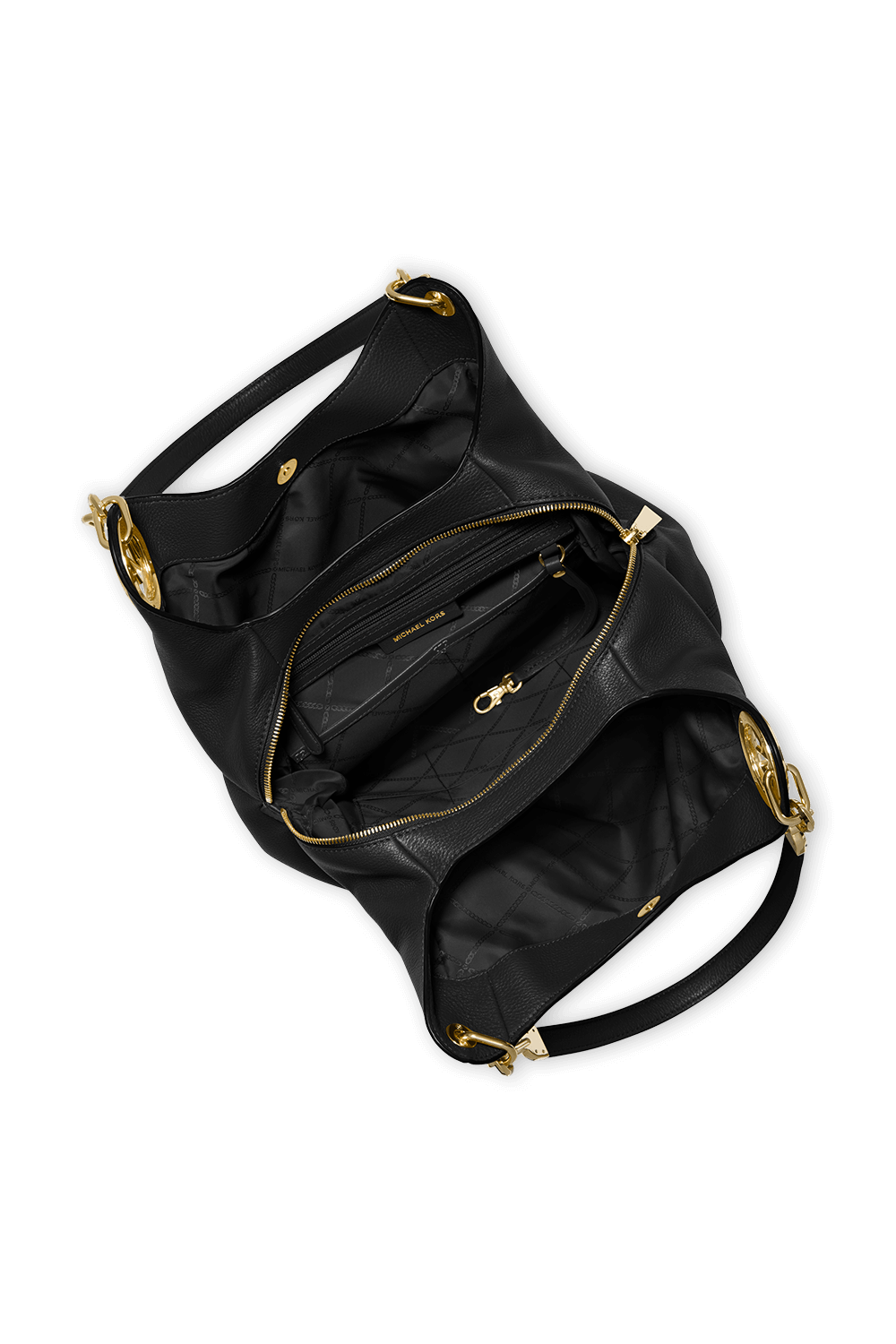 Lillie Pebbled Leather Shoulder Bag In Black MICHAEL KORS