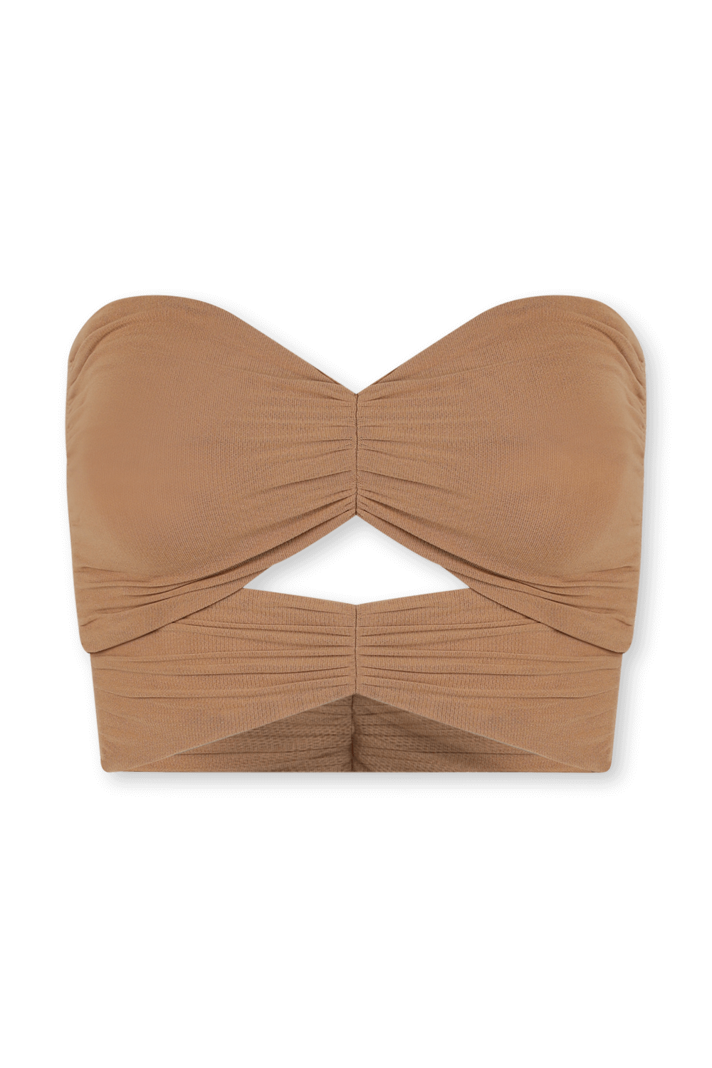 תמונה קידמית של טופ סטרפלס כפול חום