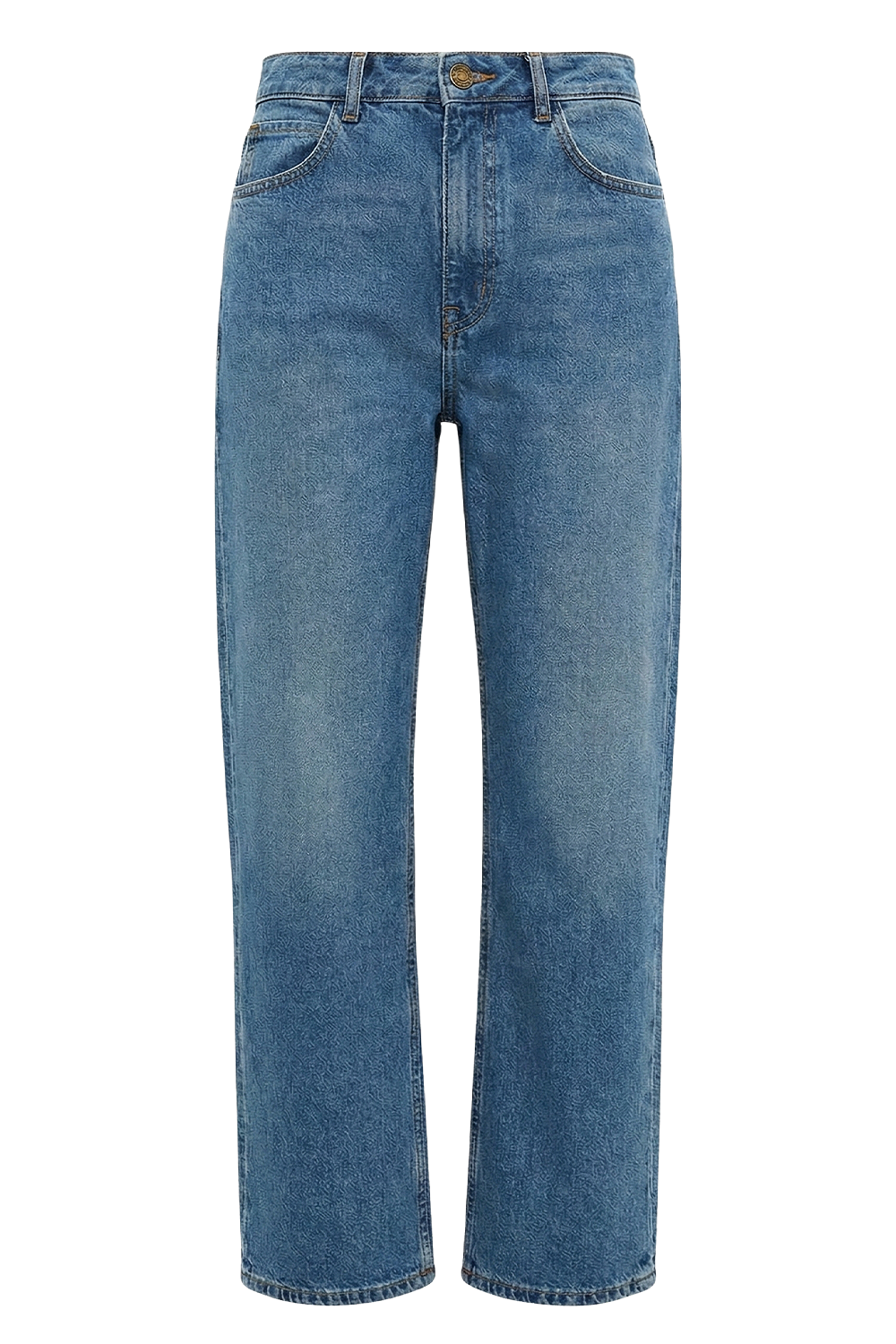 תמונה קידמית של מכנסי ג'ינס בגזרה ישרה