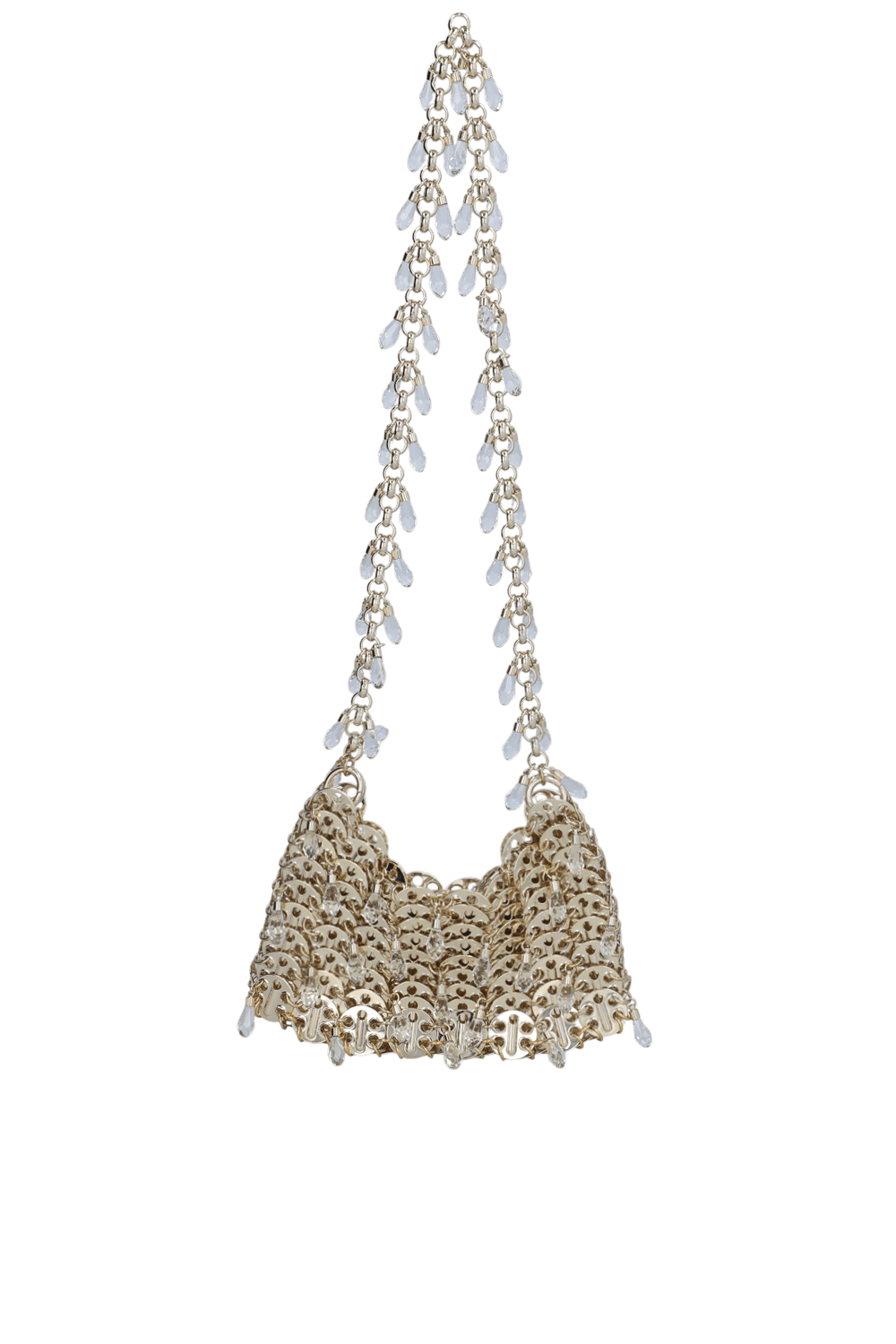 תמונה קידמית של תיק כתף מוזהב