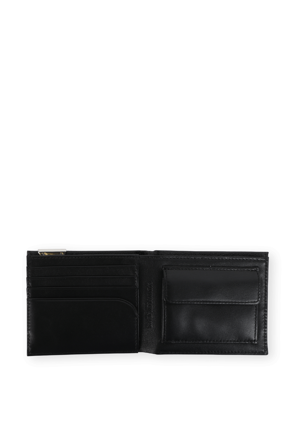 תמונת תקריב של Black Leather Wallet
