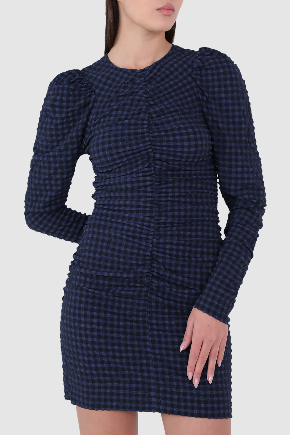 תמונת דוגמן קידמית של שמלת מיני כיווצים