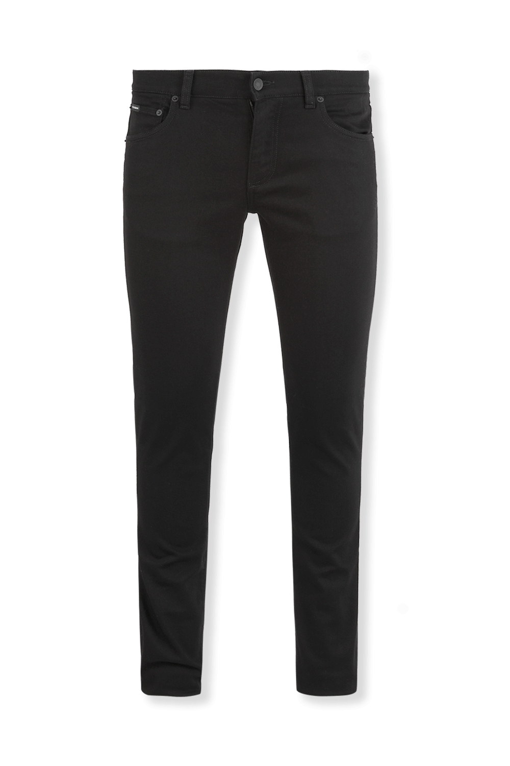 תמונה קידמית של Black Skinny Jeans with Embossed Logo