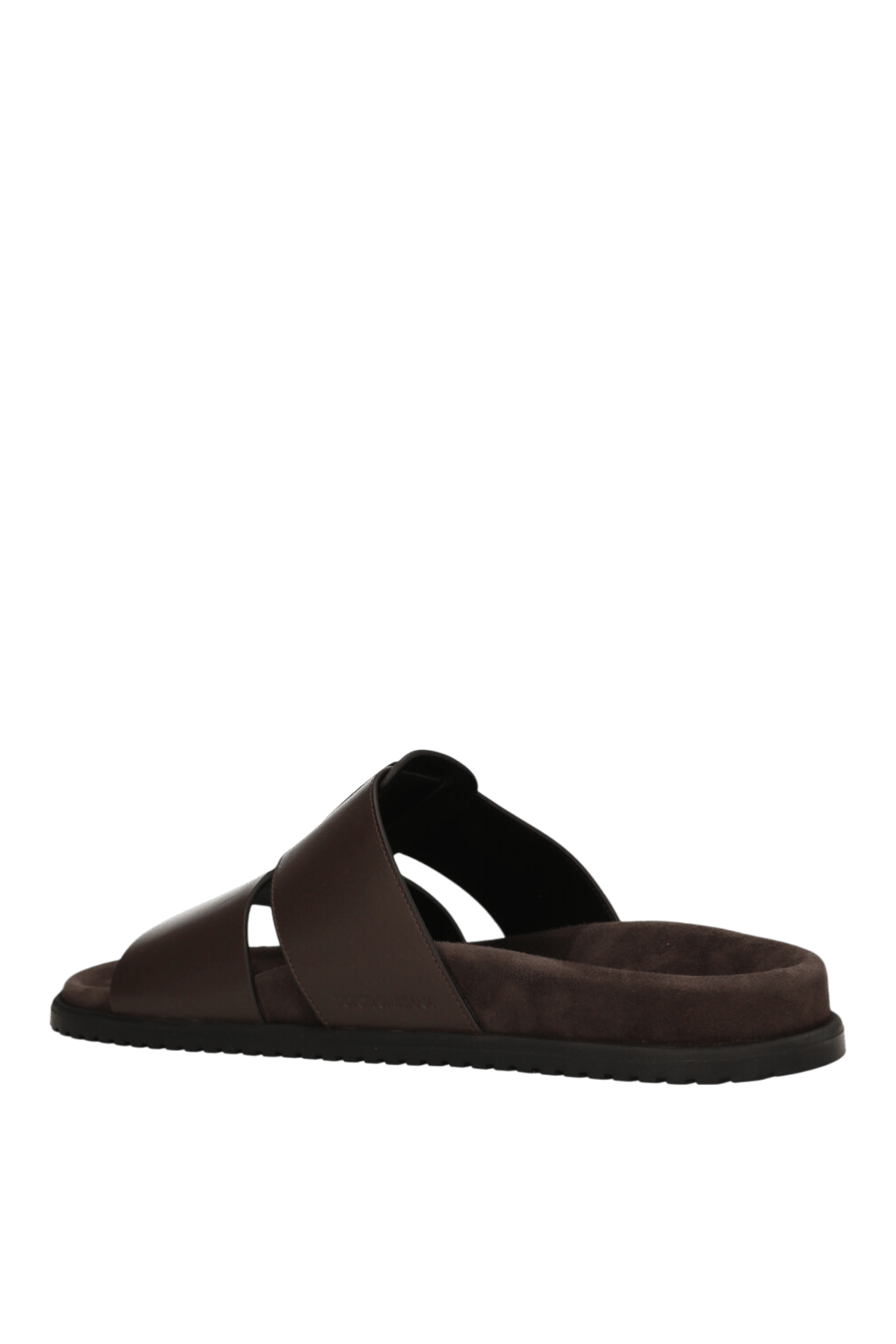 תמונה אחורית של כפכפי סלייד עור