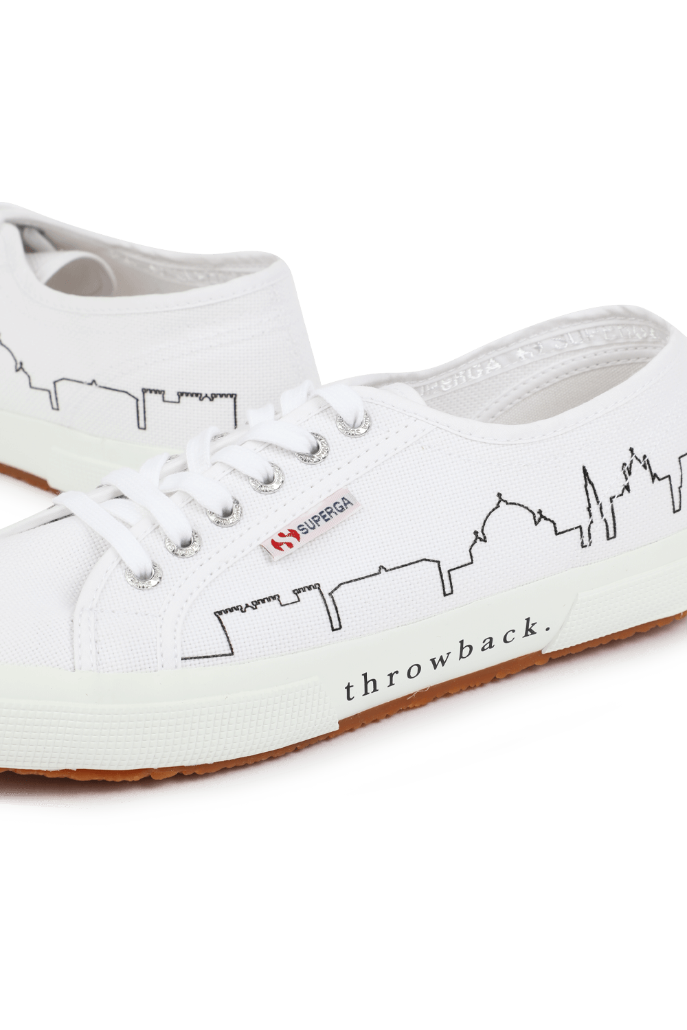 תמונת תקריב של Throeback x Superga  2750 Sneakers in White