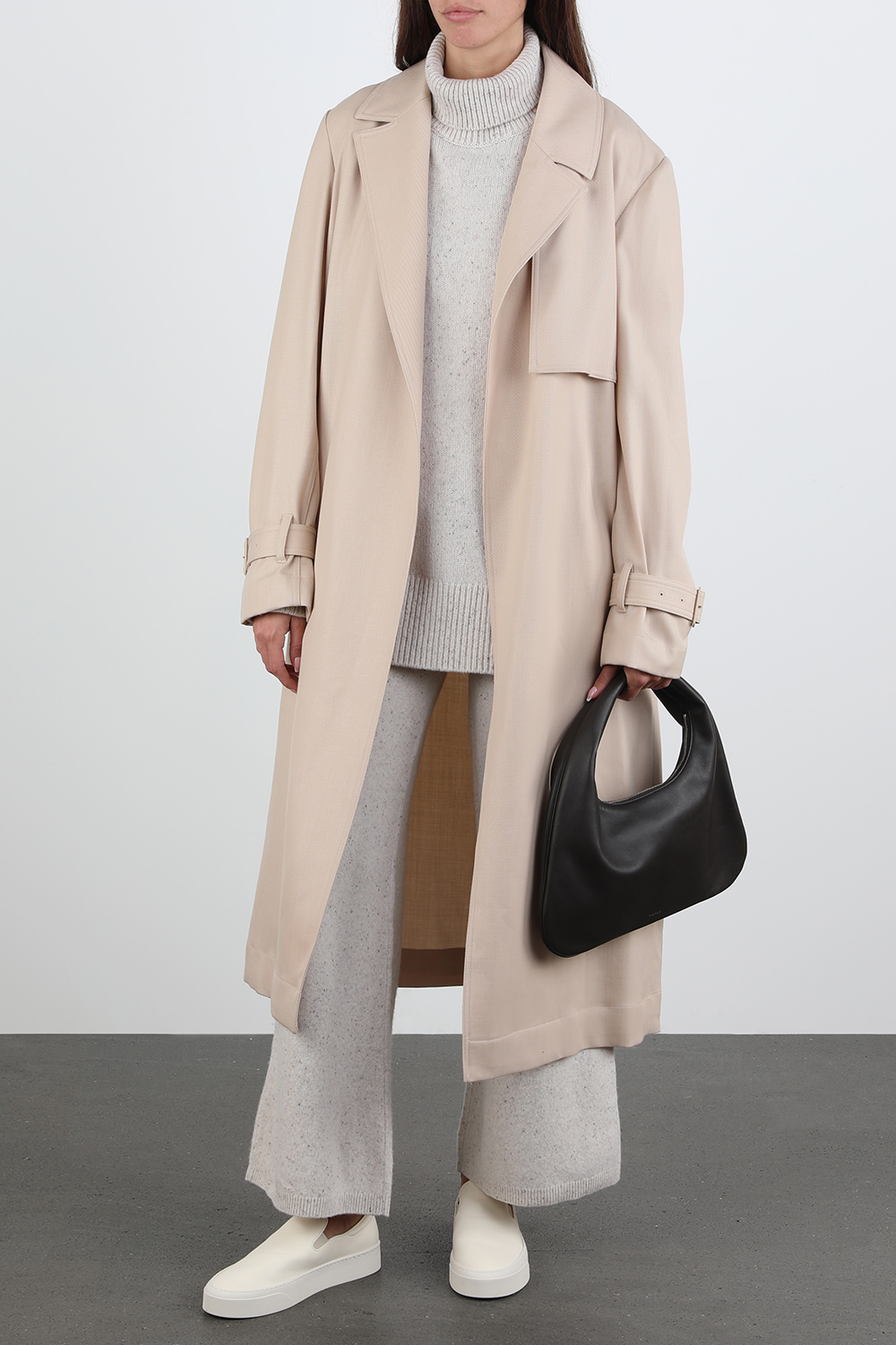 Tweed Knit Trousers in Cream image number null JOSEPH