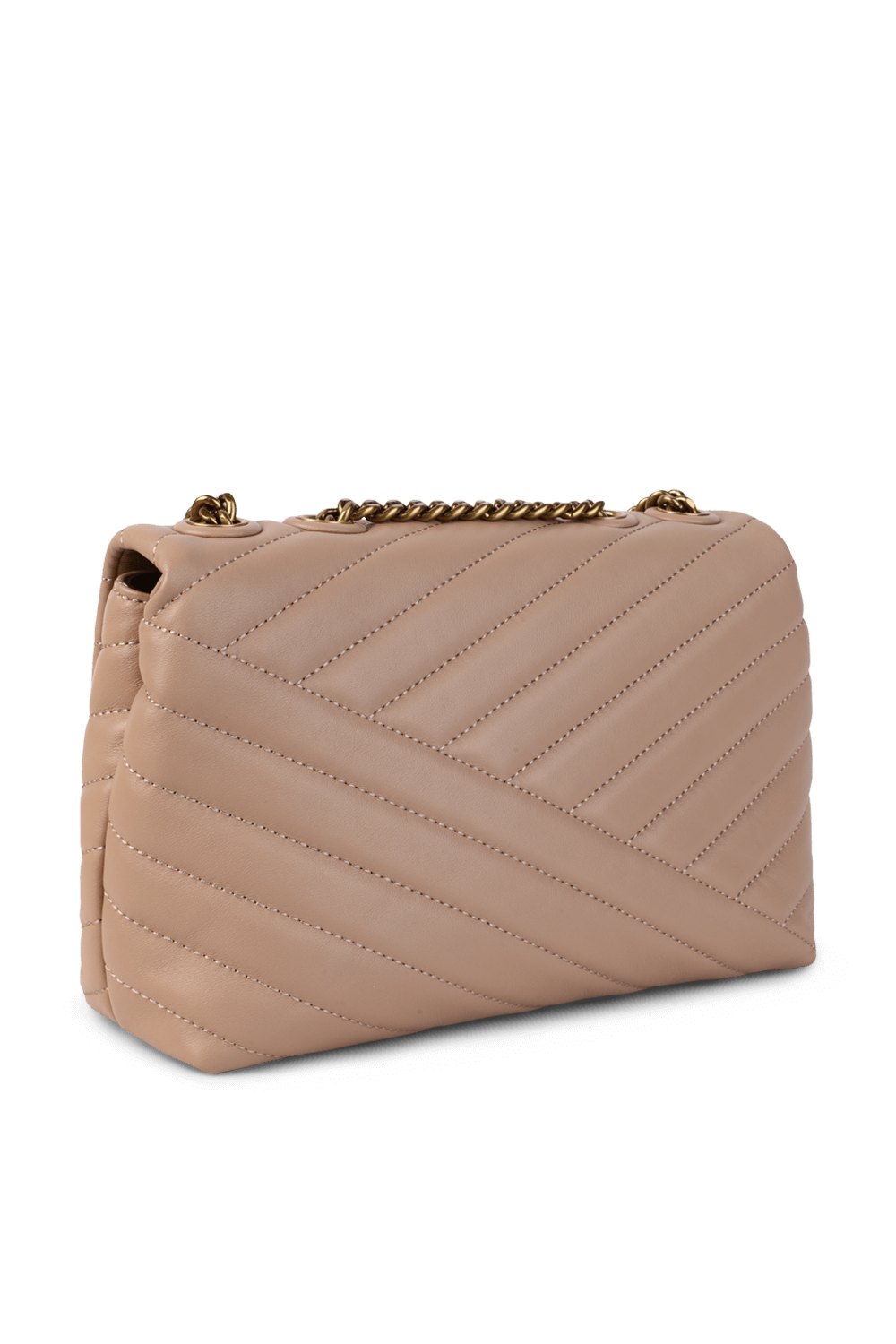 תמונה אחורית של תיק צד קירה מעור קווילט