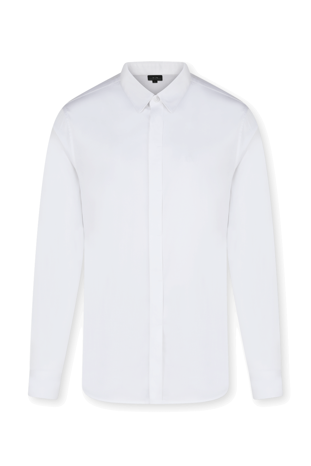 תמונה קידמית של חולצה מכופתרת ארוכה עם לוגו רקום