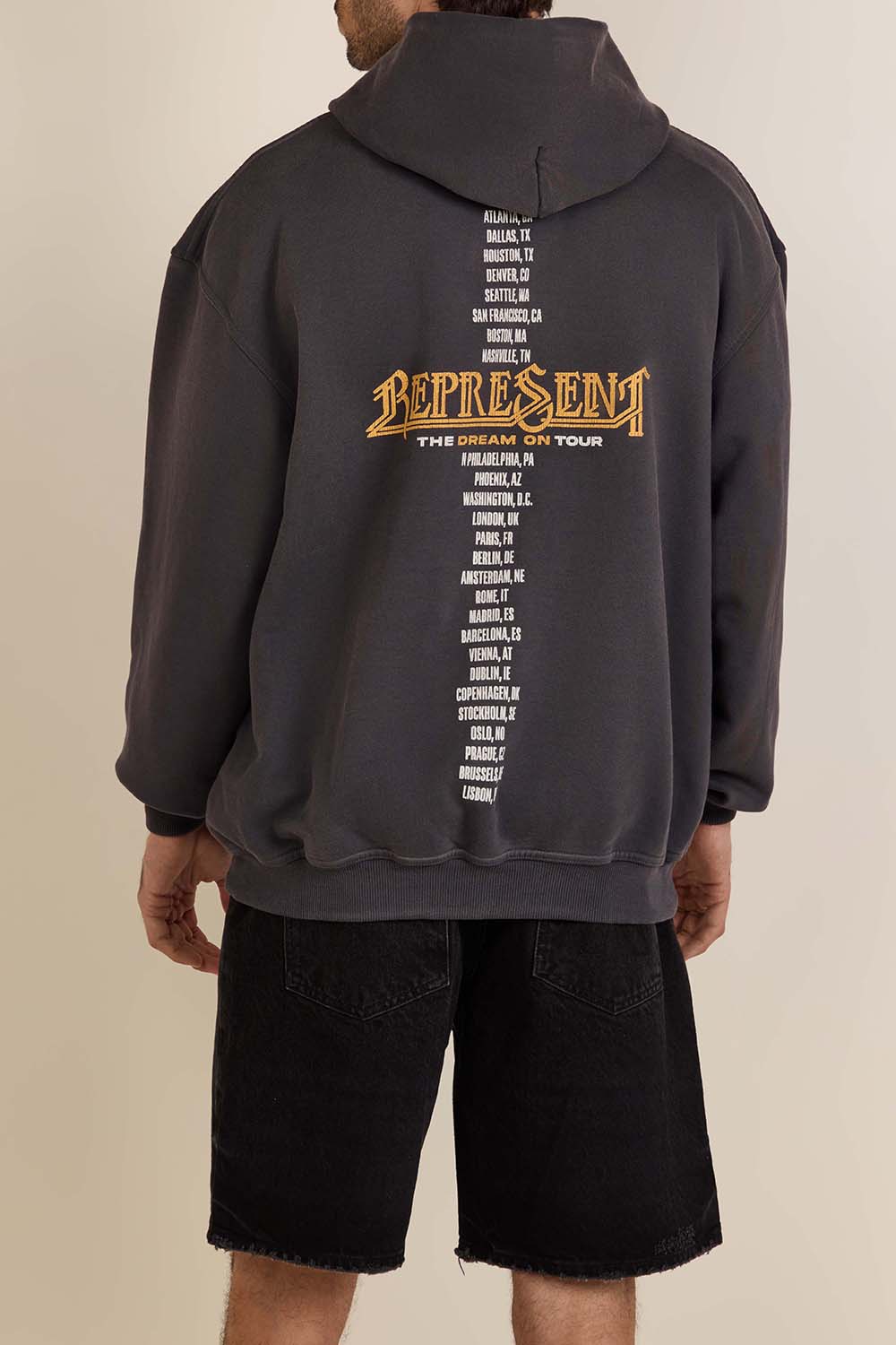 תמונת דוגמן אחורית של קפוצ'ון כותנה עם הדפס