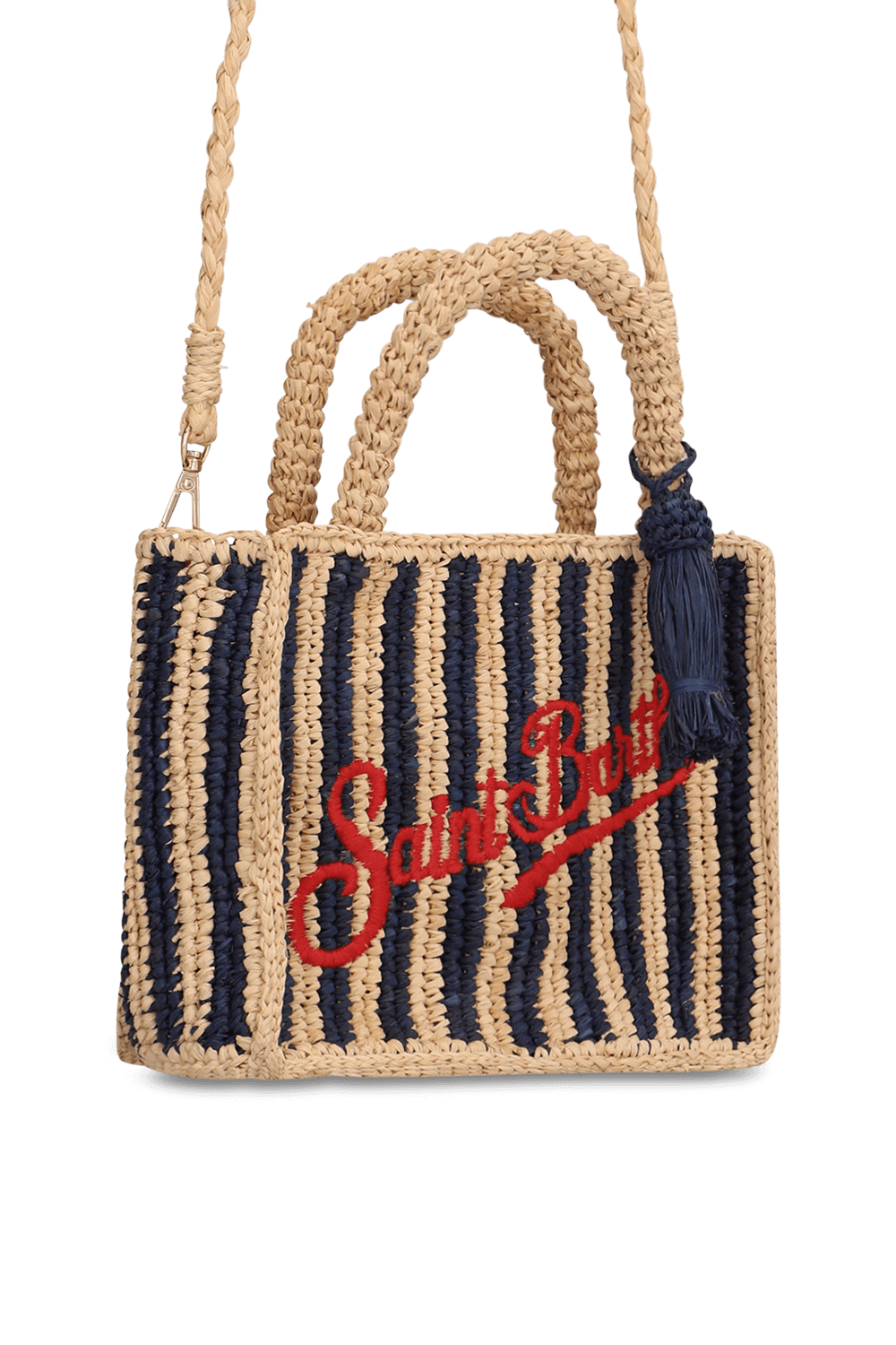 תמונת תקריב של תיק ראפיה ואניטי מיני