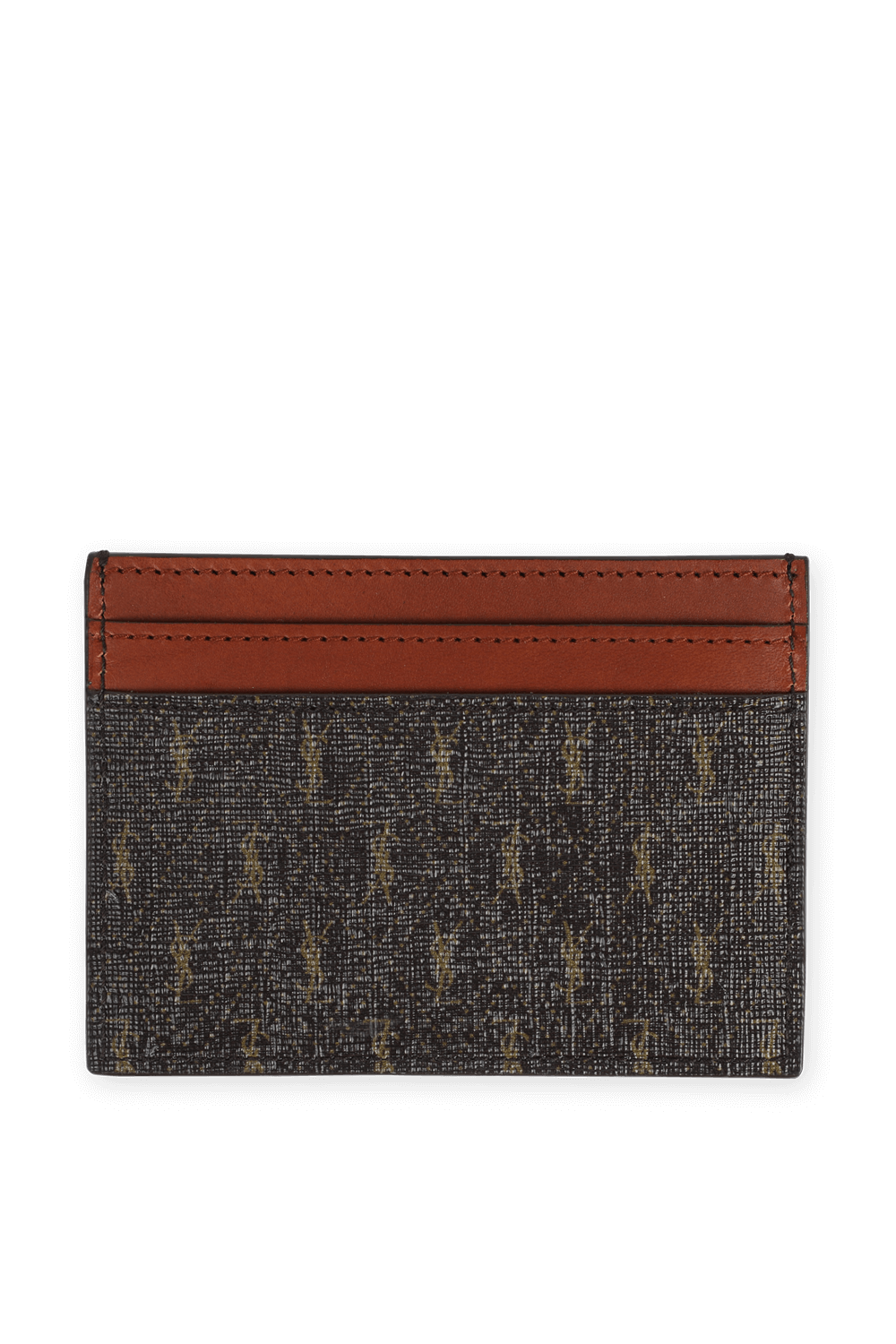 תמונה קידמית של ארנק כרטיסים מעור בצבע חום