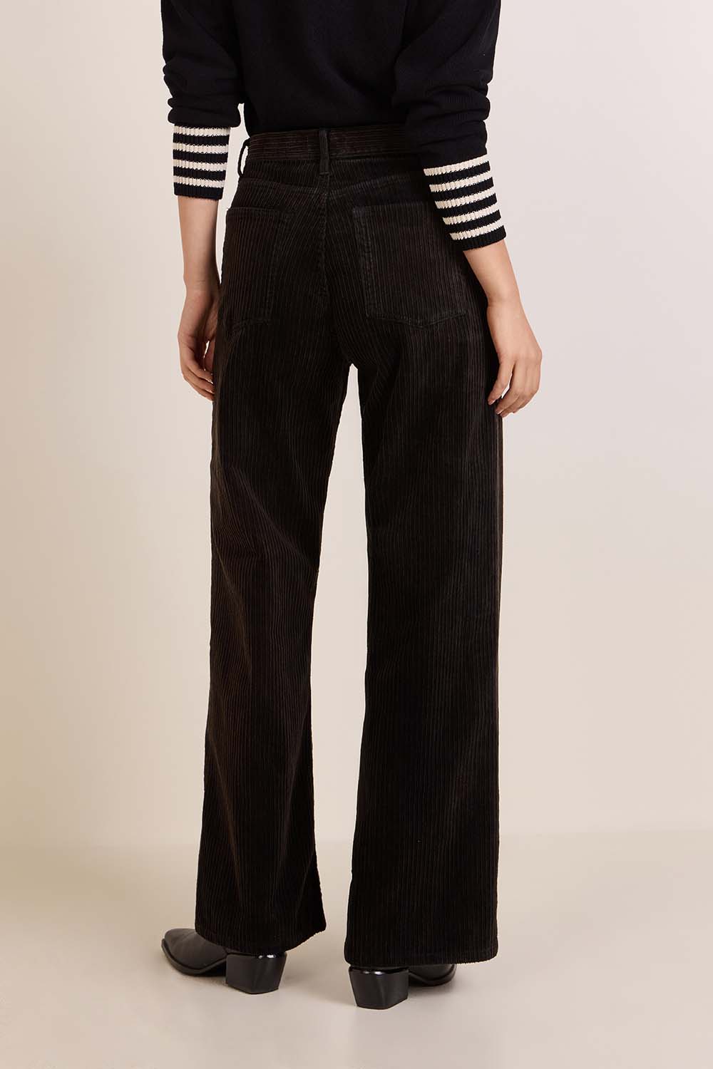 תמונת דוגמן אחורית של מכנסי קורדרוי רחבים