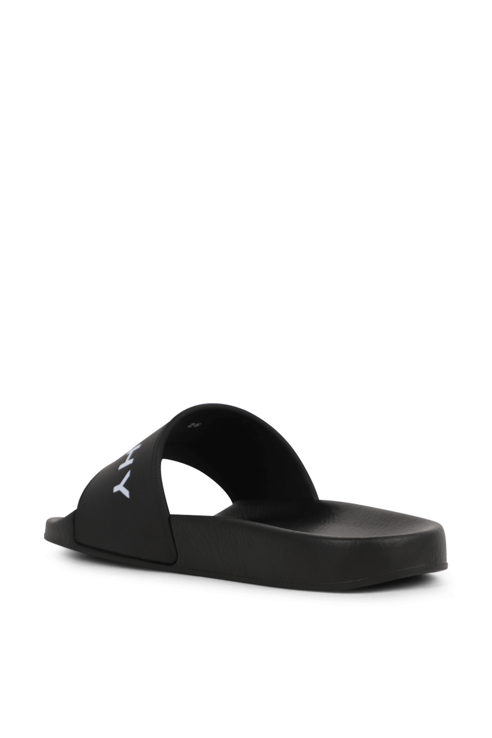 תמונה אחורית של מידות 28-33 סנדלי סליידס ממותגים בשחור ולבן