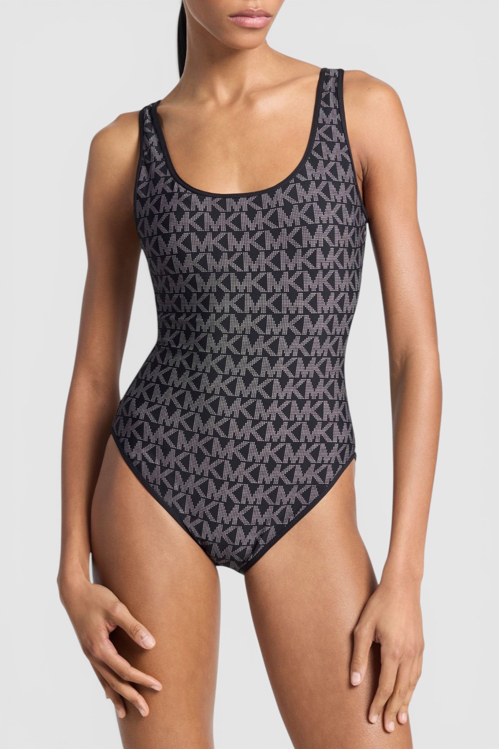 תמונת דוגמן קידמית של בגד ים שלם דו צדדי