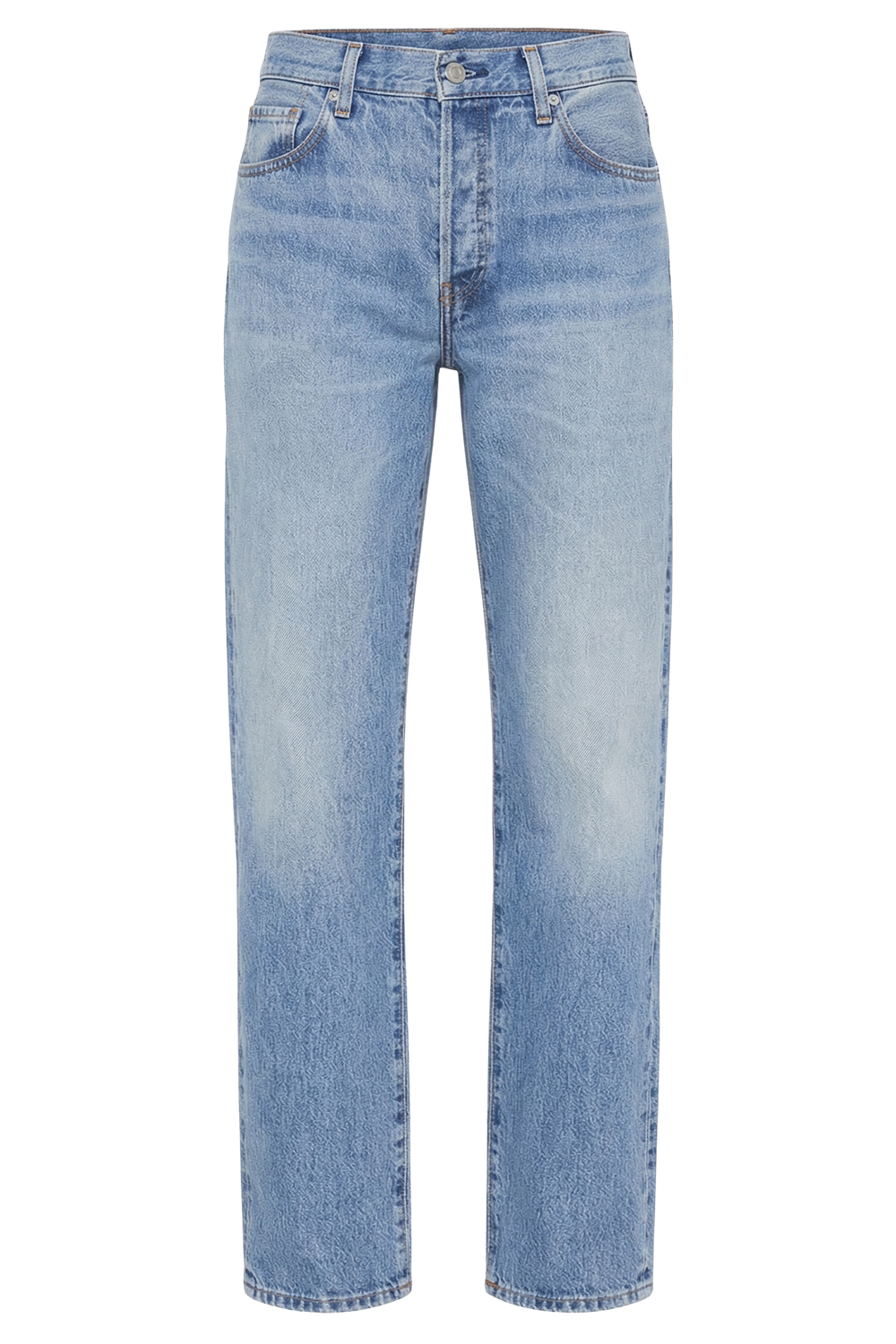 תמונה קידמית של מכנסי ג'ינס בגזרה ישרה