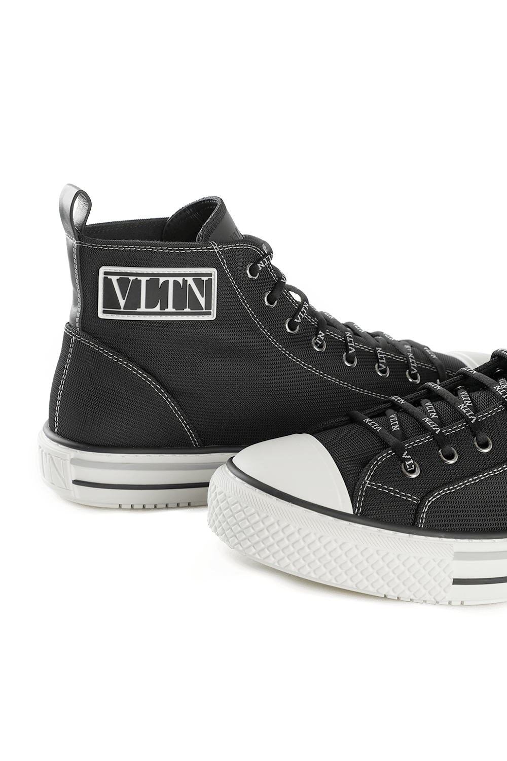 Giggies High-Top Fabric Sneakers in Black VALENTINO GARAVANI