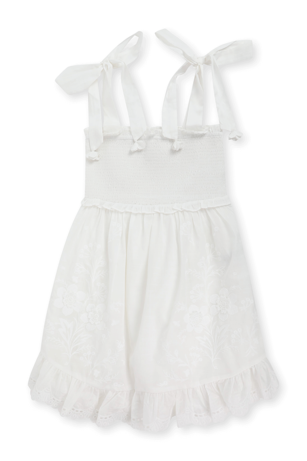 גילאי 1-10 שמלה לבנה עם רקמה פרחונית ZIMMERMANN KIDS