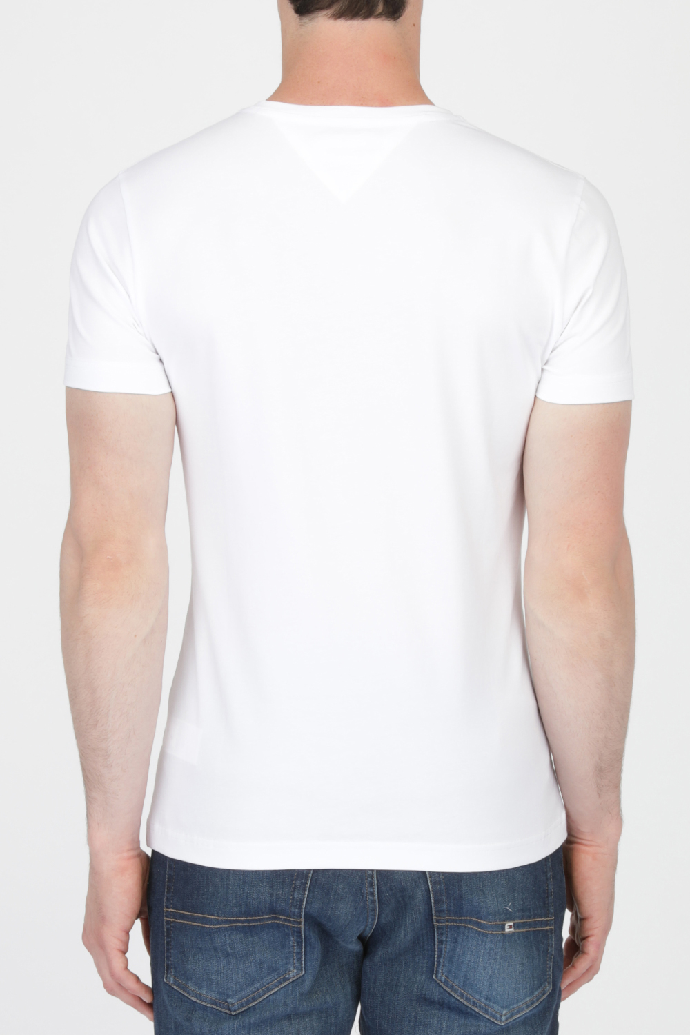 תמונת דוגמן אחורית של חולצת סלים טי