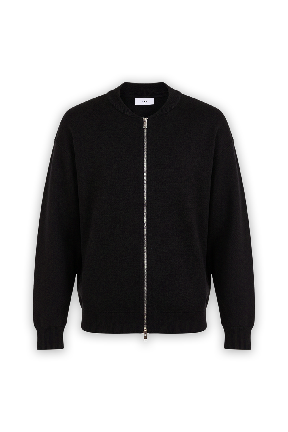 תמונה קידמית של קרדיגן סרוג בסגירת רוכסן