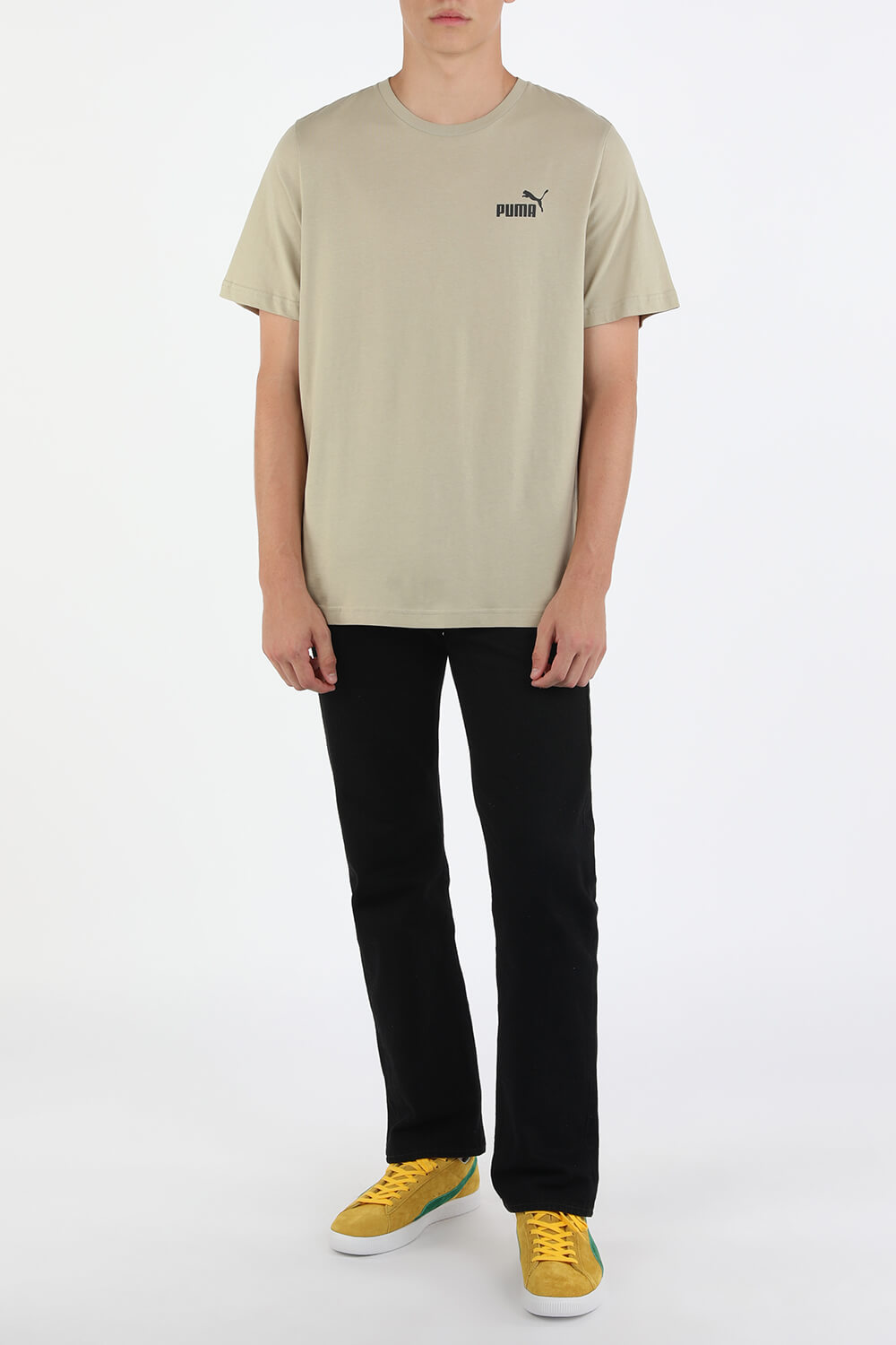 תמונת דוגמן קידמית של Suede Vintage MIJ Retro Trainers in Mustard